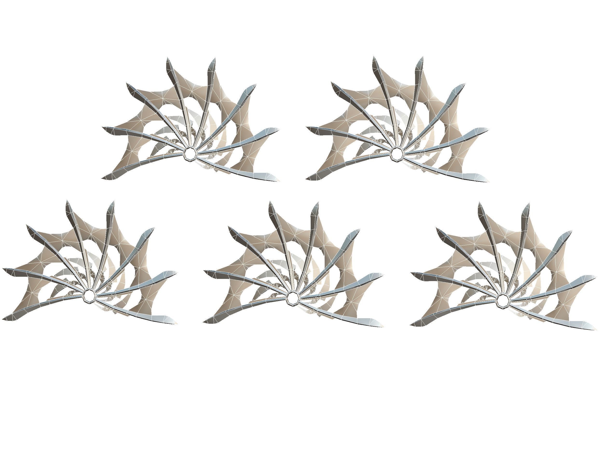 a Set of Fan Weapons Low-poly 3D model_18