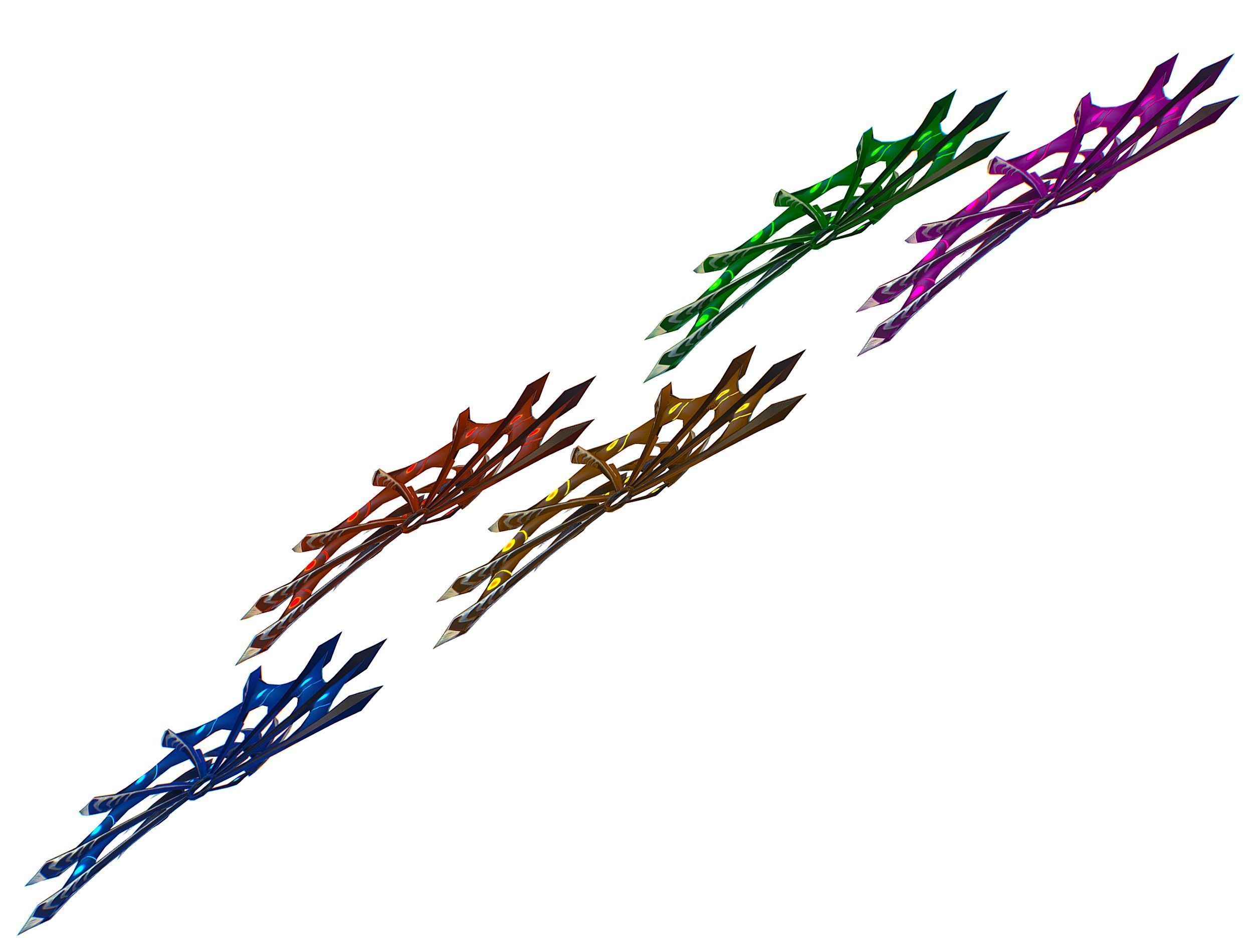 a Set of Fan Weapons Low-poly 3D model_11