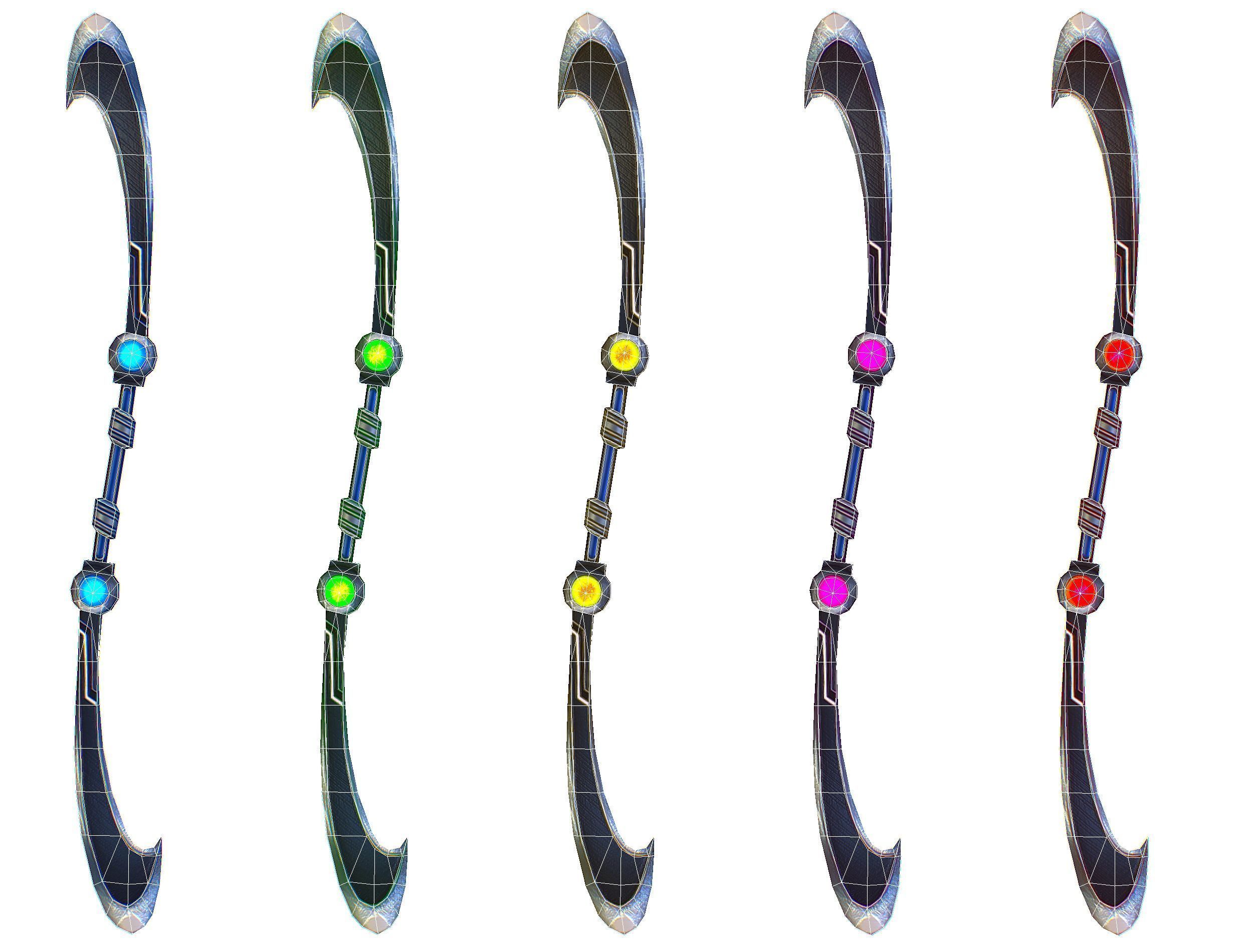 a set of cutting weapons - spear Low-poly 3D model_15