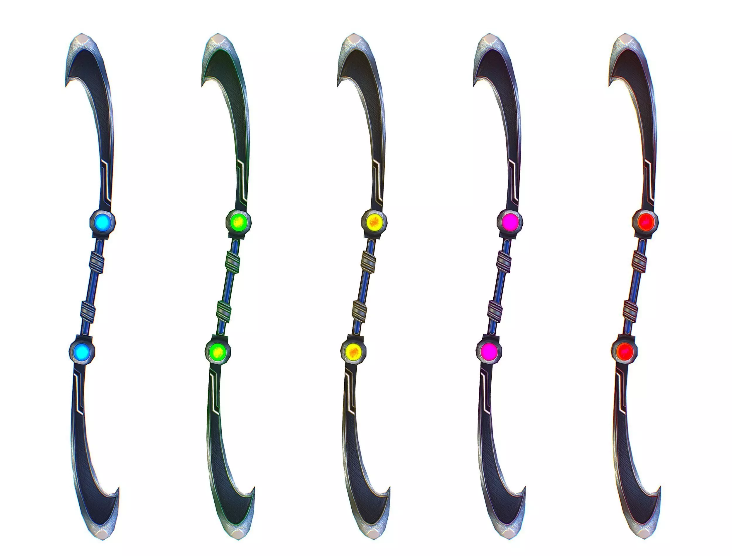 a set of cutting weapons - spear Low-poly 3D model_0