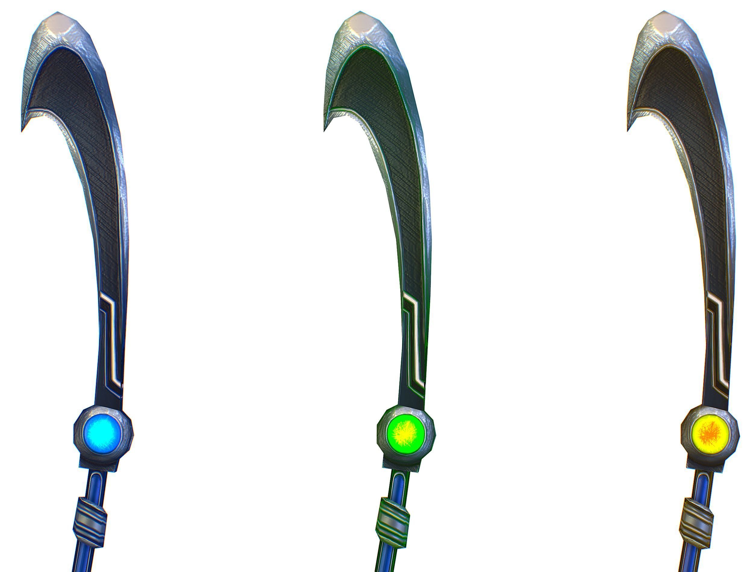a set of cutting weapons - spear Low-poly 3D model_9