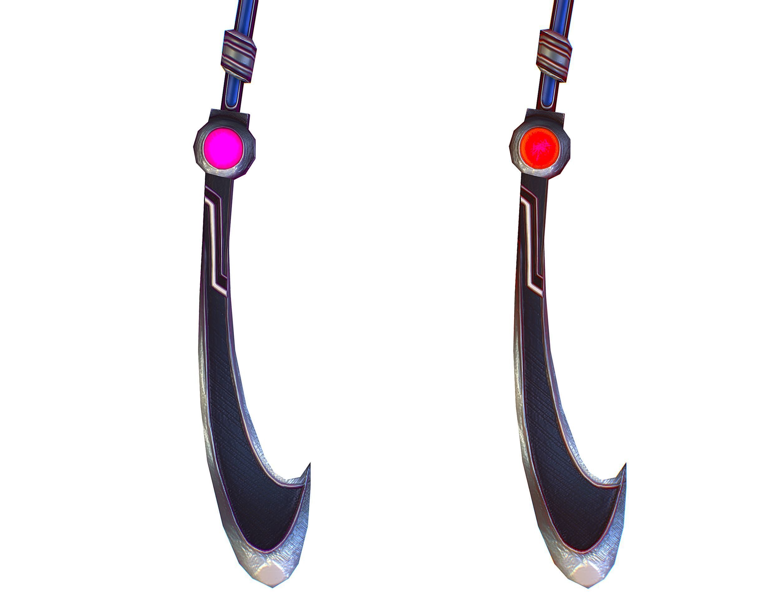 a set of cutting weapons - spear Low-poly 3D model_14