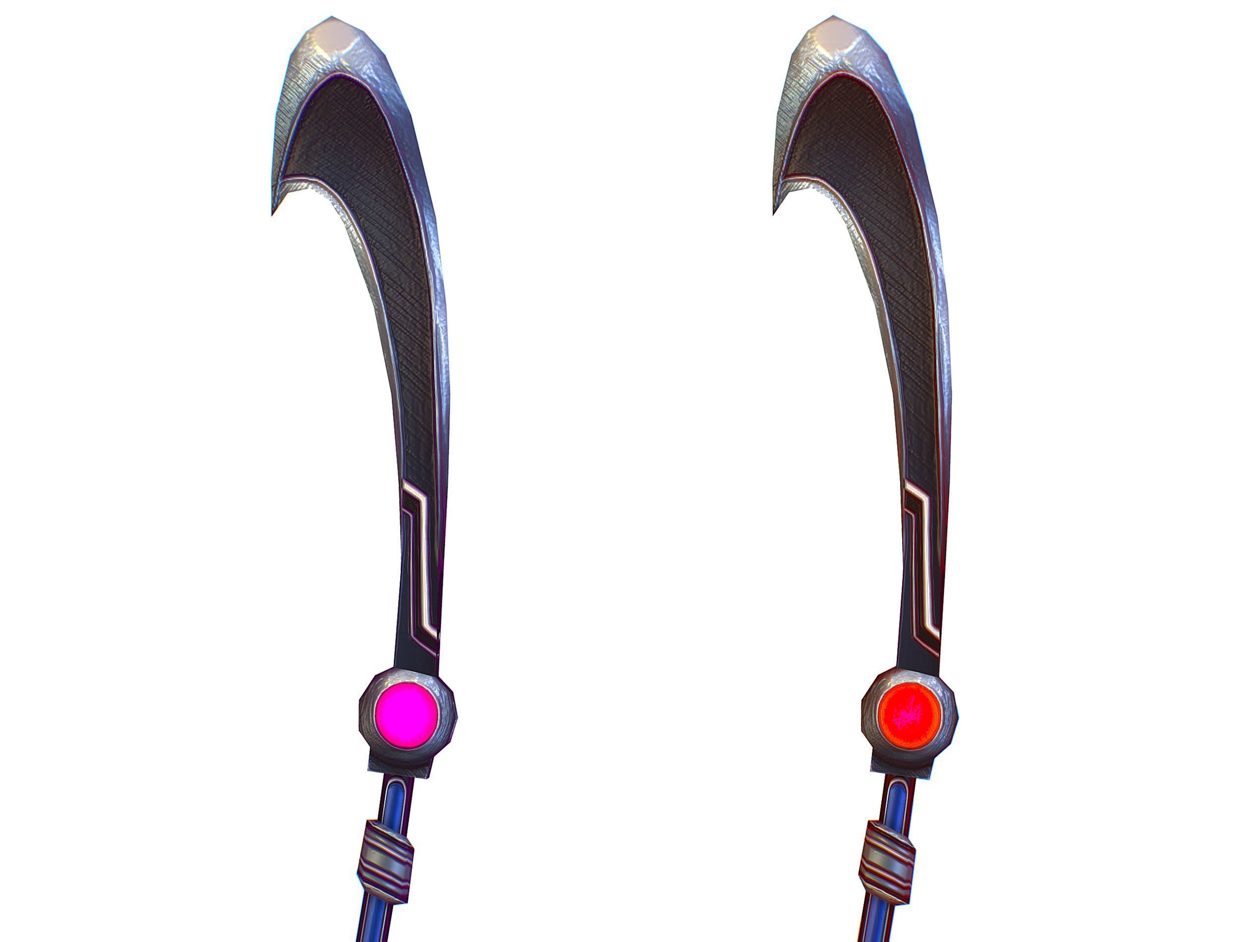 a set of cutting weapons - spear Low-poly 3D model_12