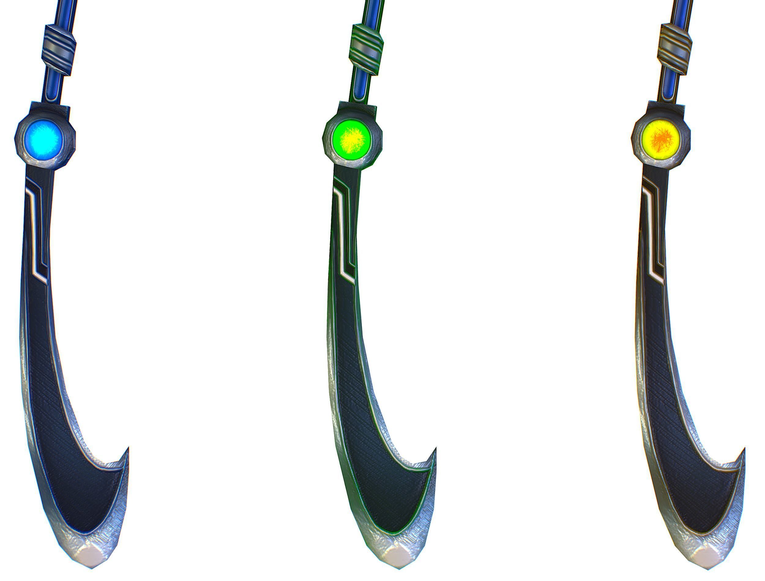 a set of cutting weapons - spear Low-poly 3D model_11