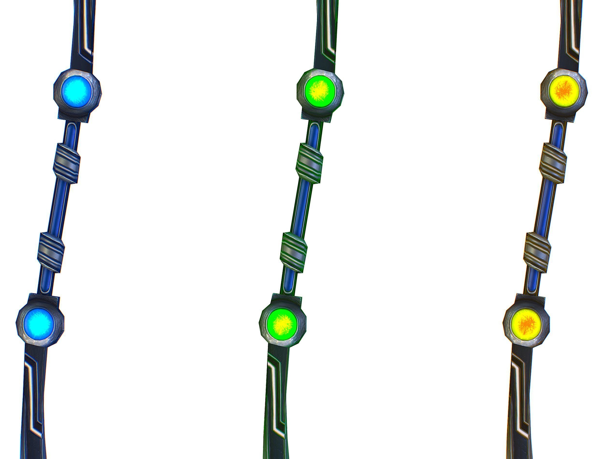 a set of cutting weapons - spear Low-poly 3D model_10