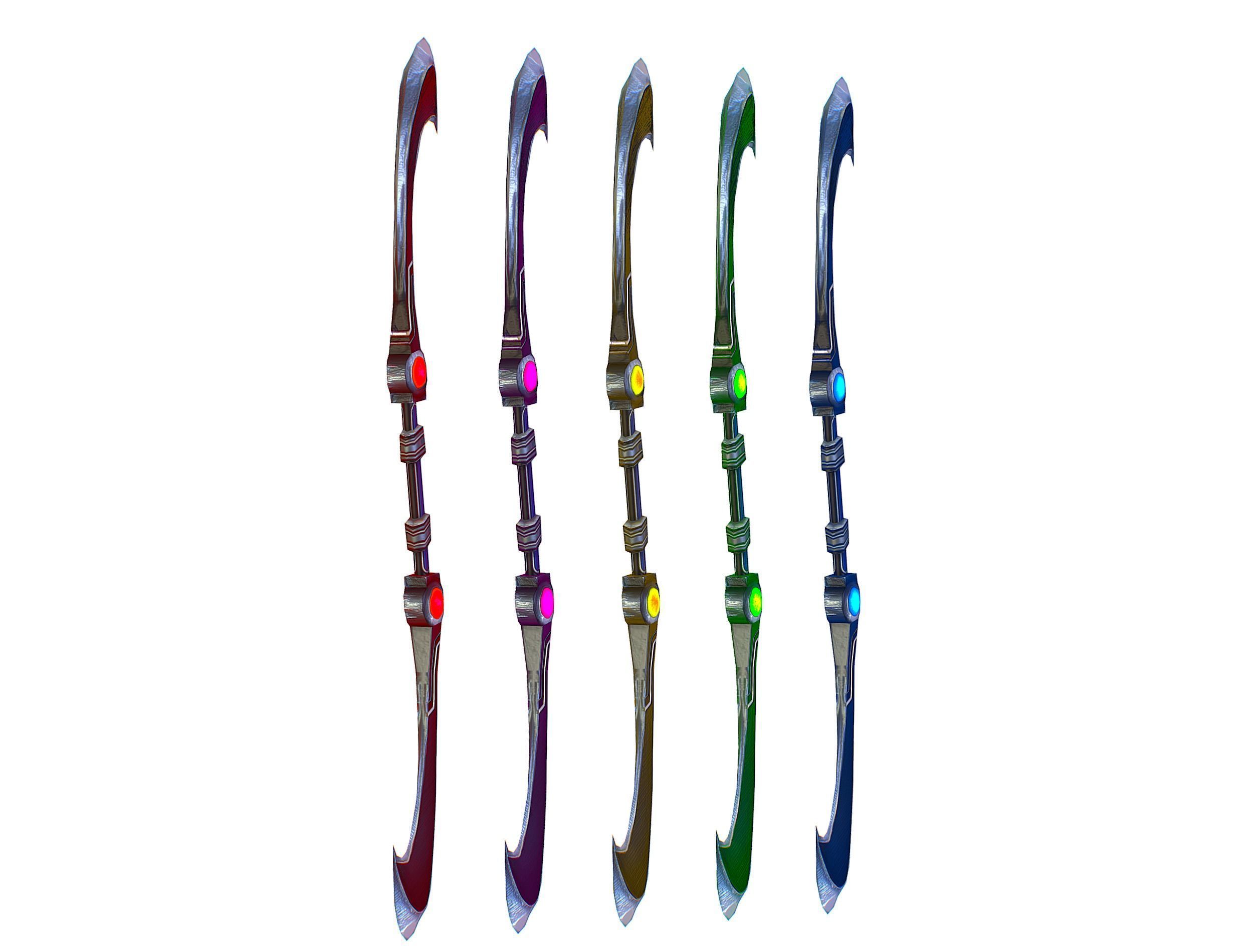 a set of cutting weapons - spear Low-poly 3D model_7