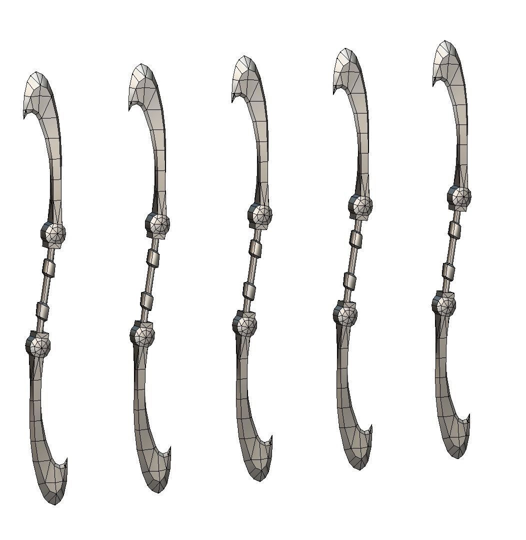 a set of cutting weapons - spear Low-poly 3D model_20