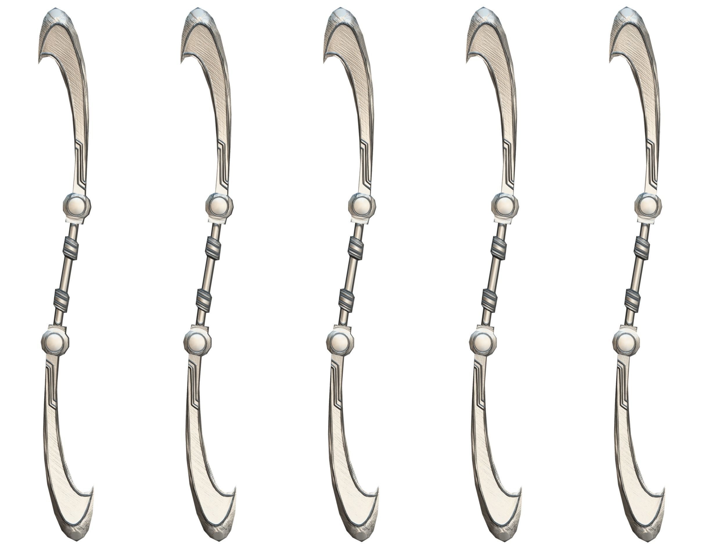 a set of cutting weapons - spear Low-poly 3D model_17