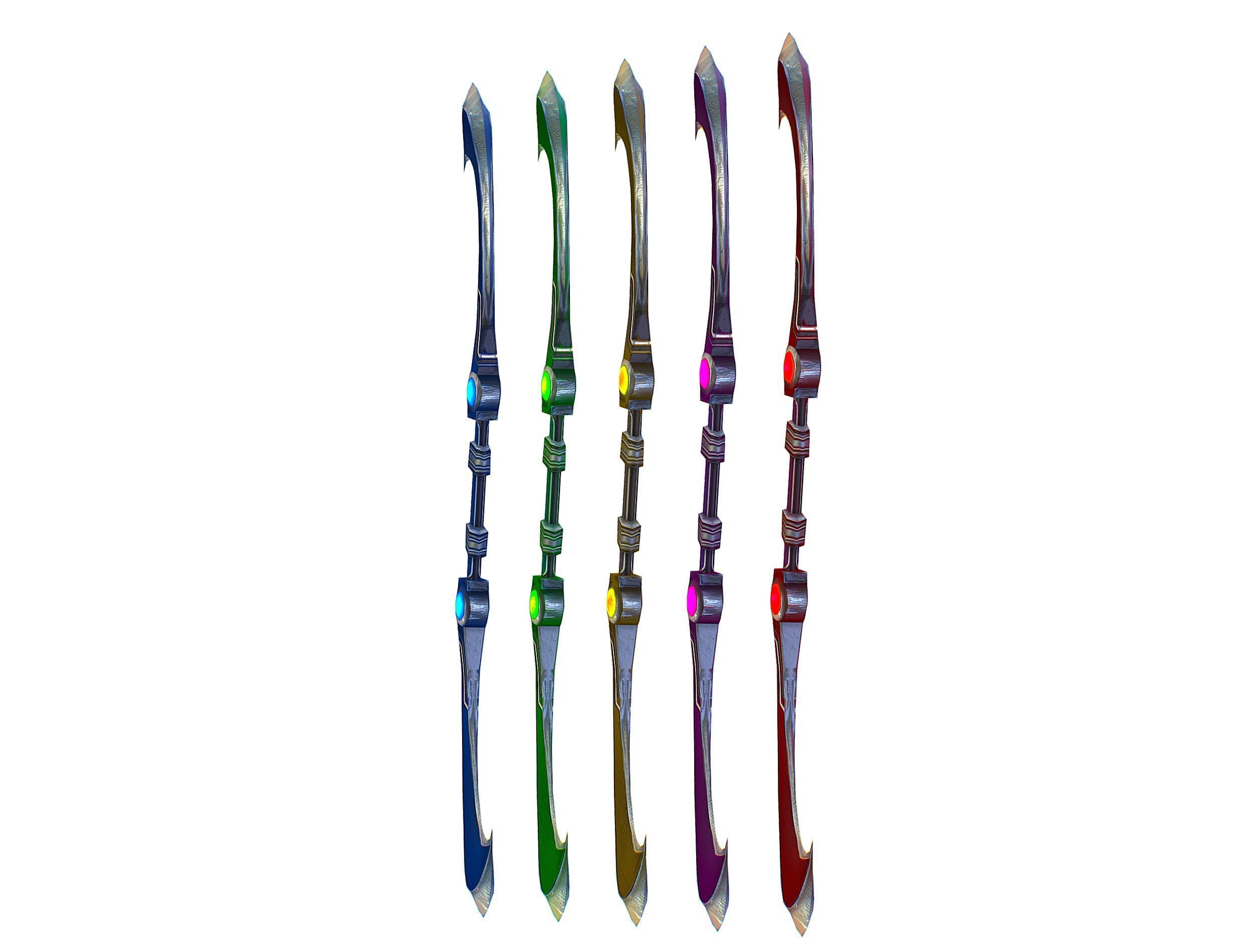 a set of cutting weapons - spear Low-poly 3D model_3