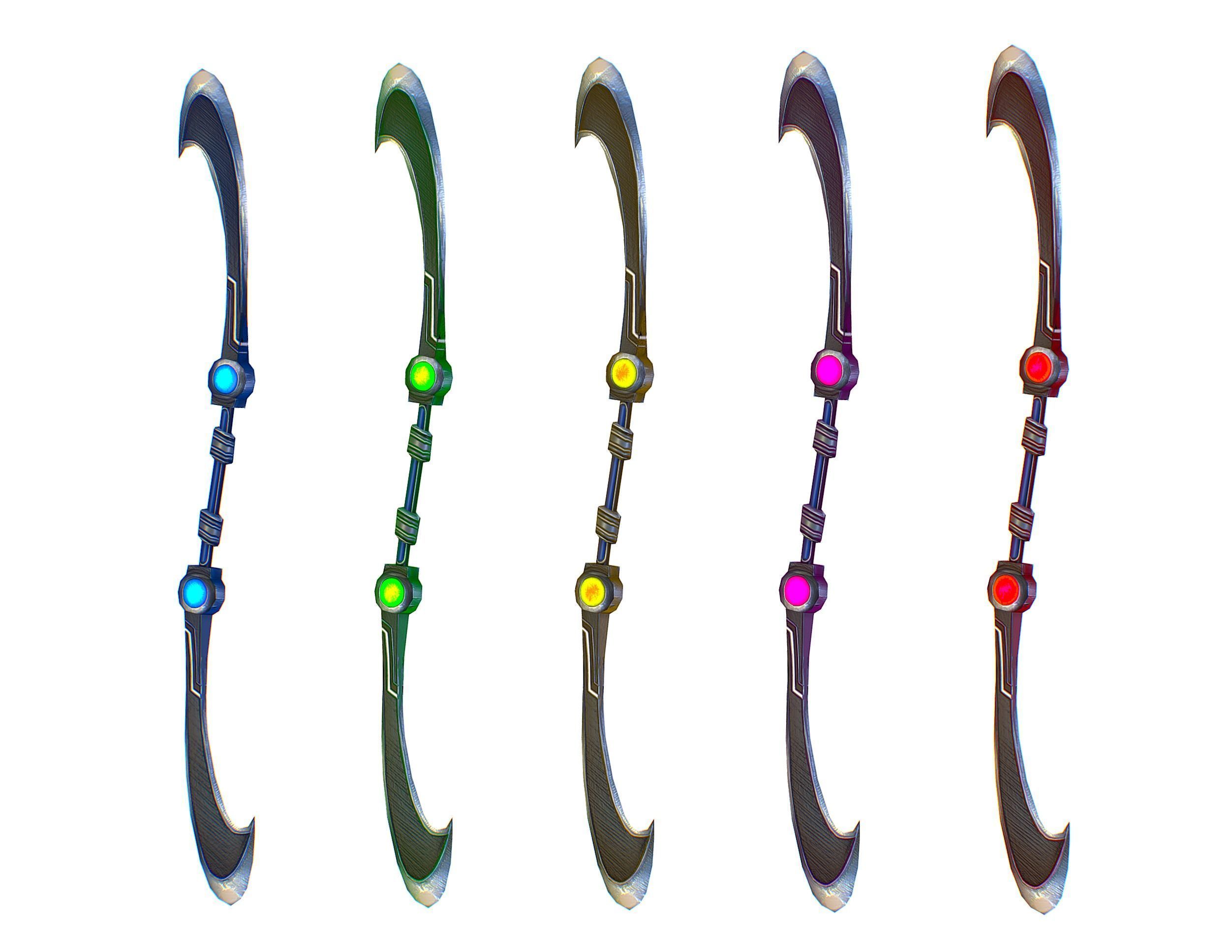 a set of cutting weapons - spear Low-poly 3D model_1