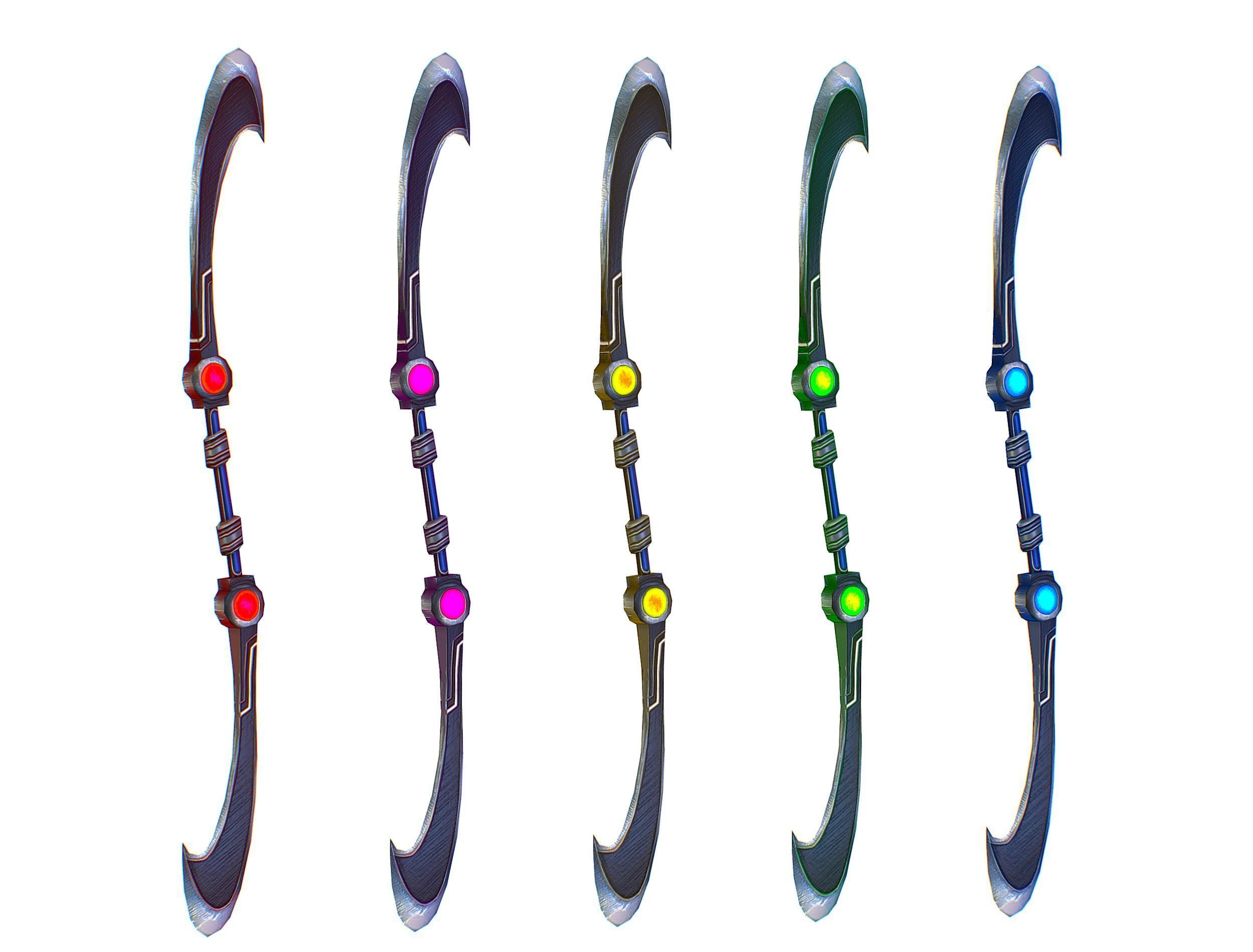 a set of cutting weapons - spear Low-poly 3D model_8