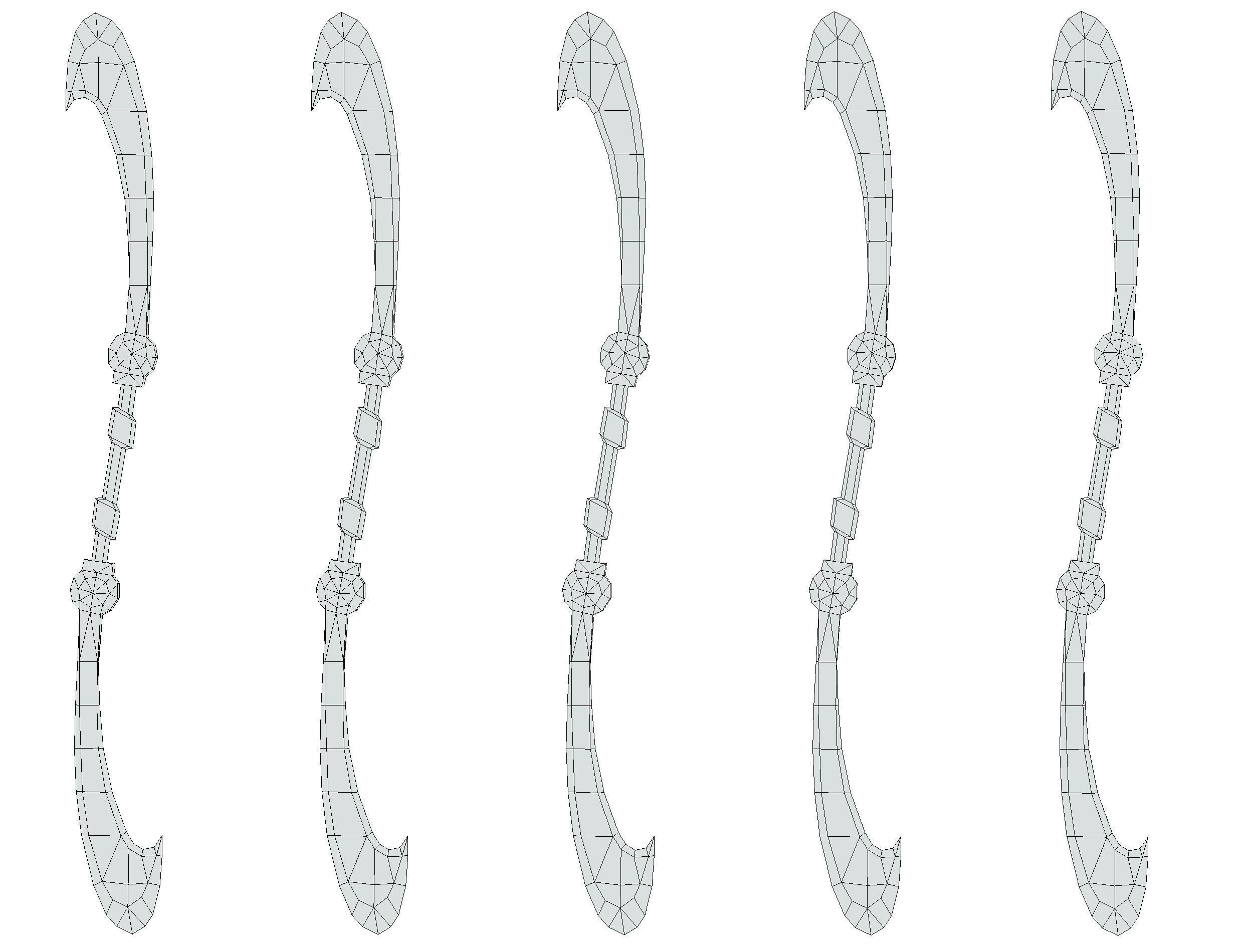 a set of cutting weapons - spear Low-poly 3D model_18