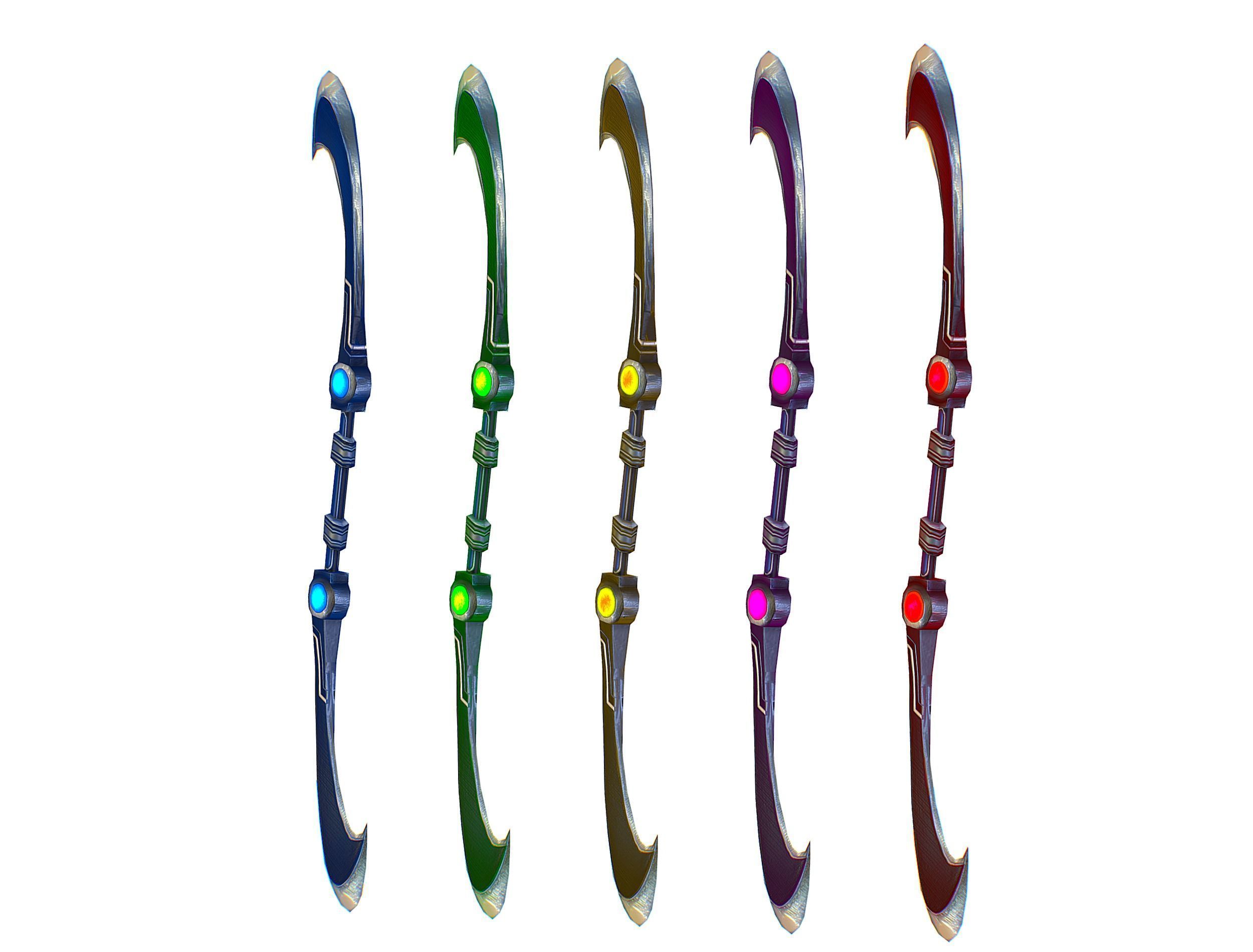 a set of cutting weapons - spear Low-poly 3D model_2