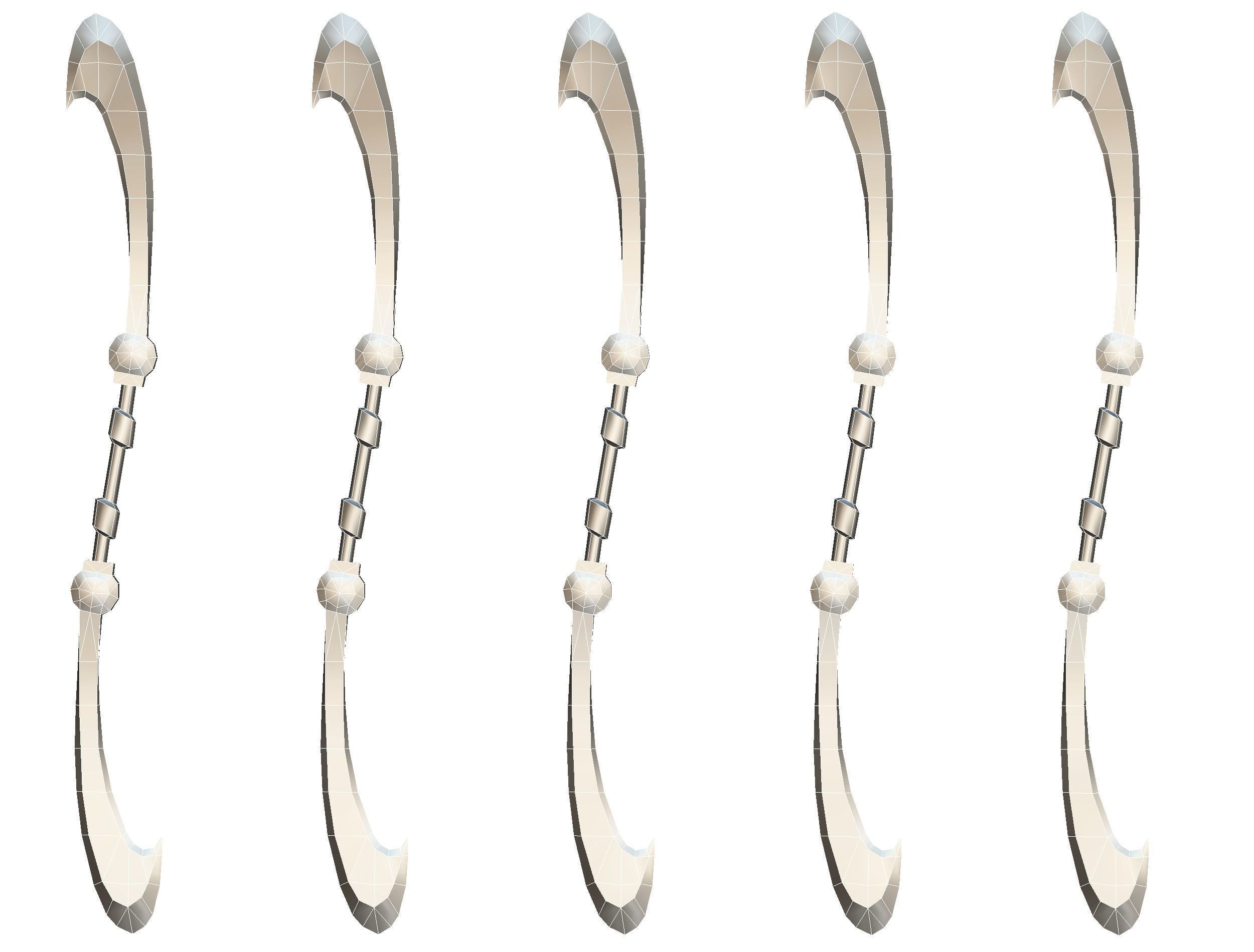 a set of cutting weapons - spear Low-poly 3D model_16