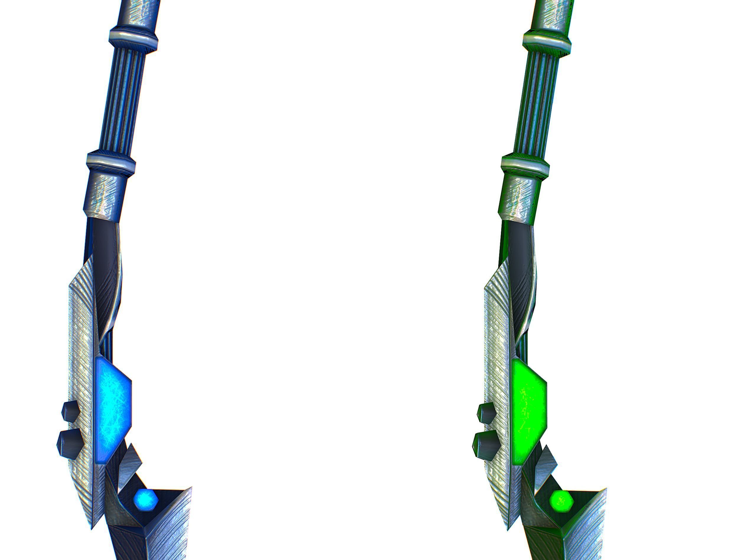 a set of cutting weapons - spear Low-poly 3D model_14