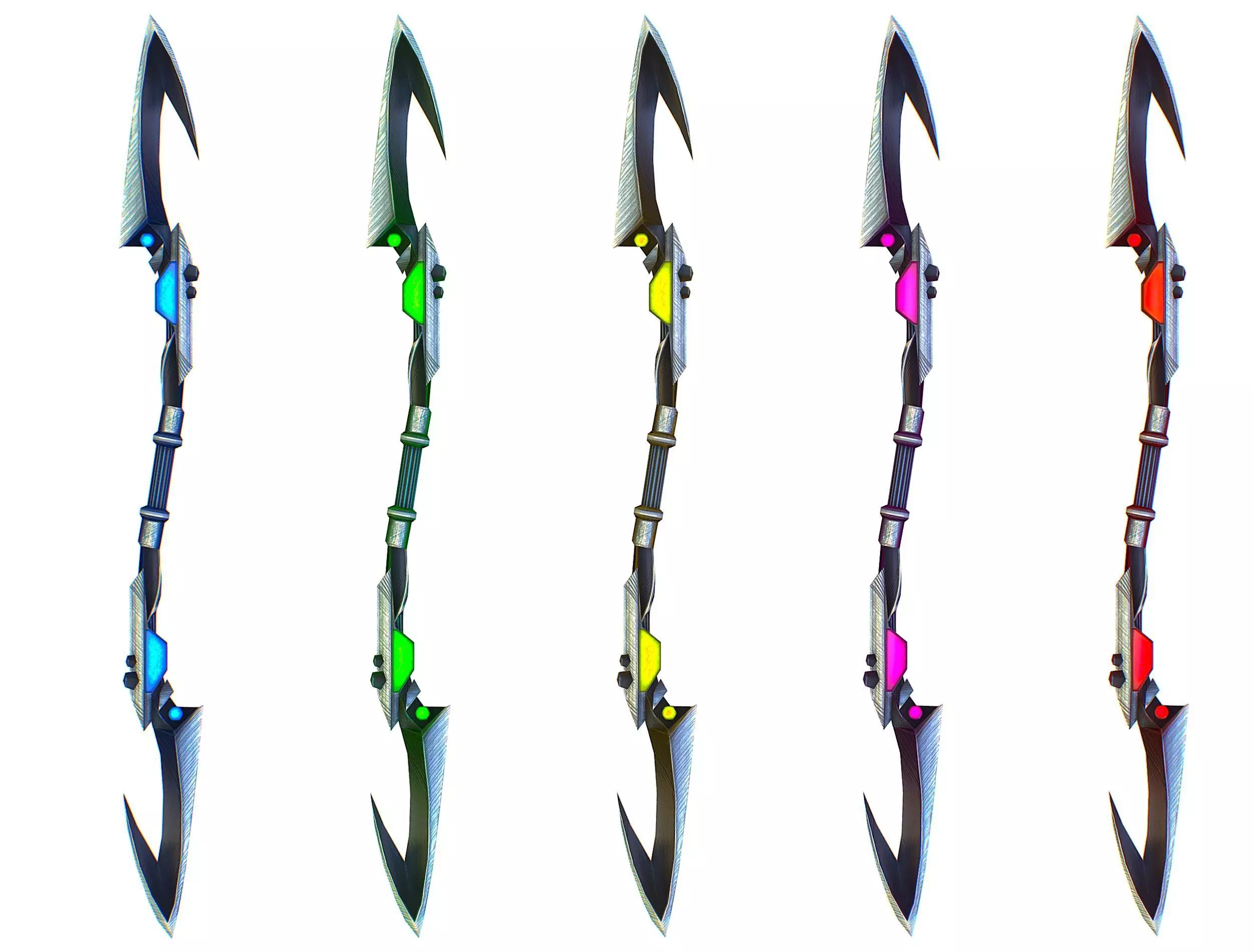 a set of cutting weapons - spear Low-poly 3D model_0