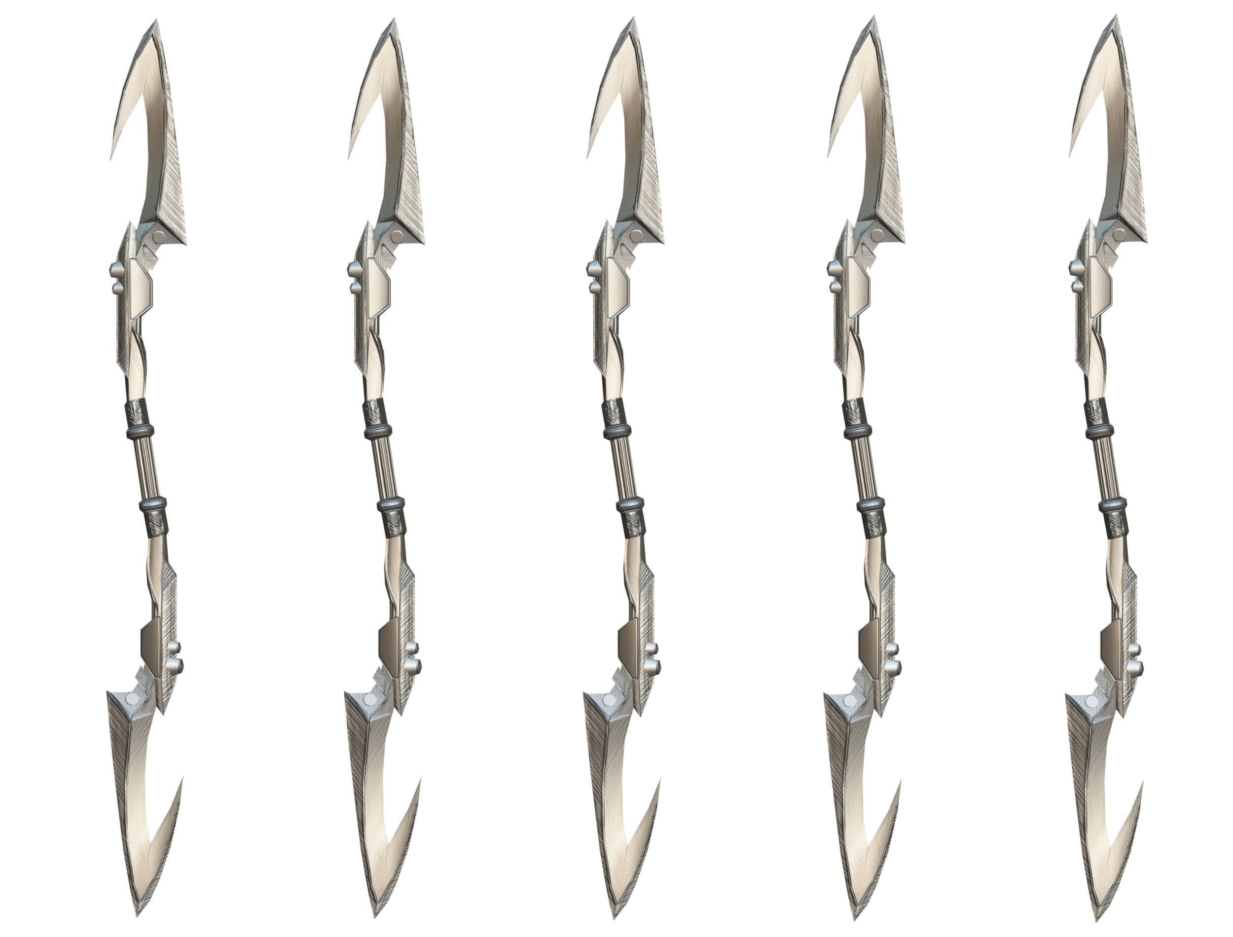 a set of cutting weapons - spear Low-poly 3D model_21