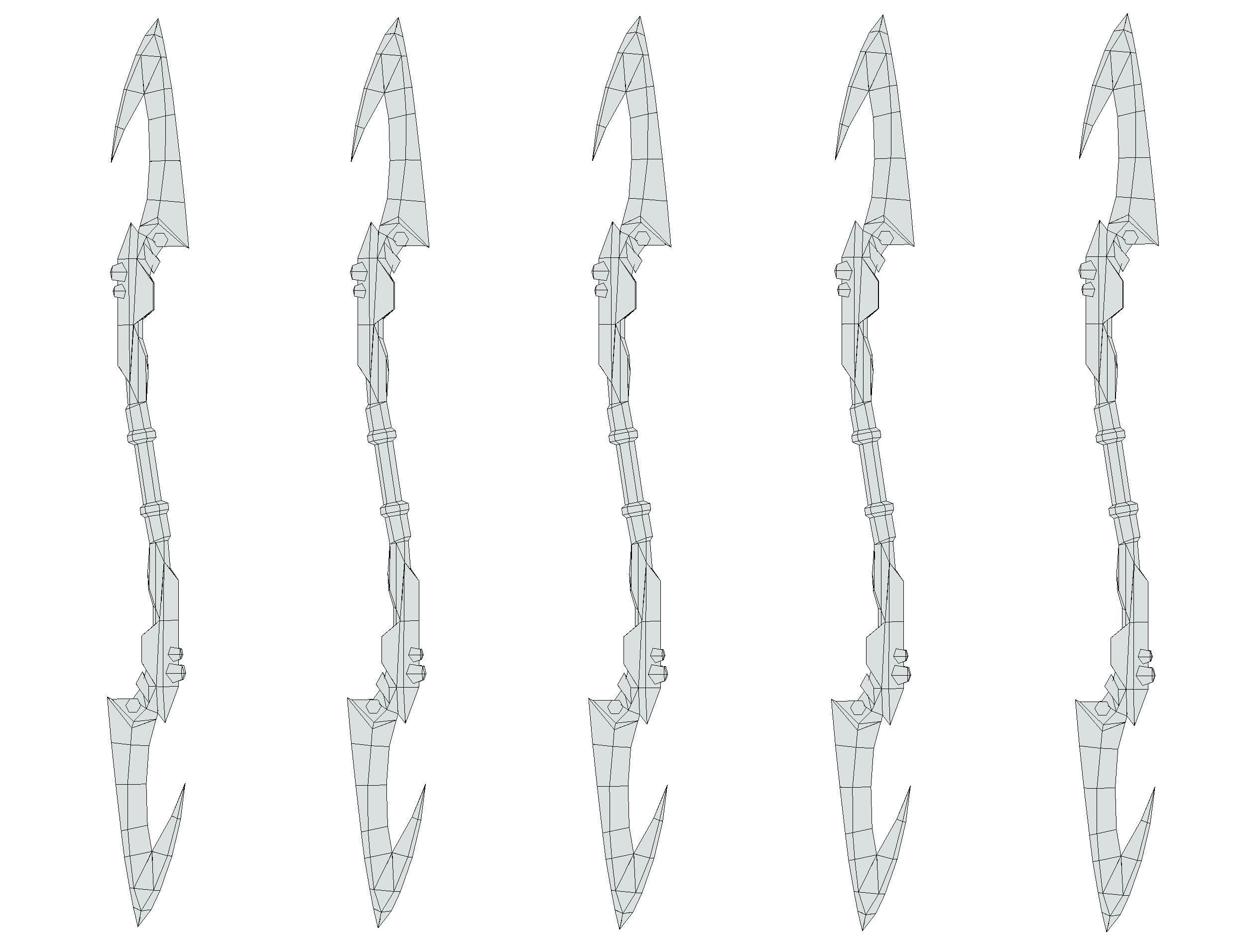 a set of cutting weapons - spear Low-poly 3D model_22