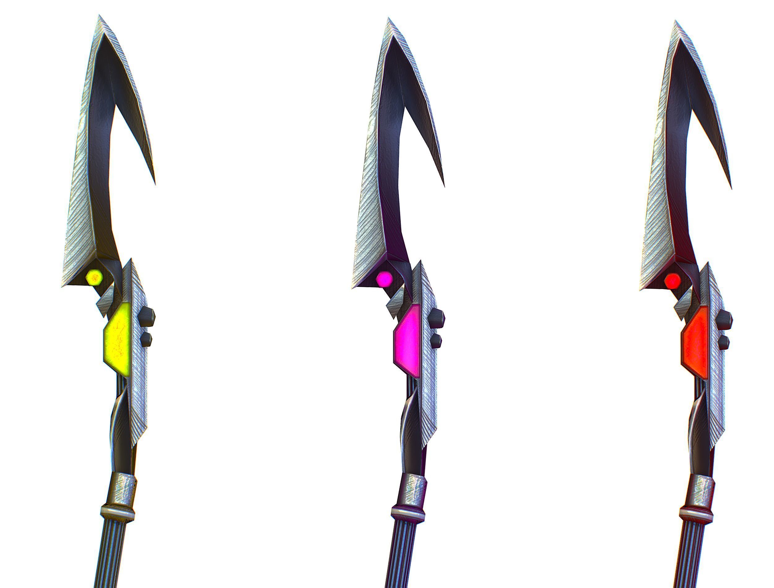 a set of cutting weapons - spear Low-poly 3D model_16