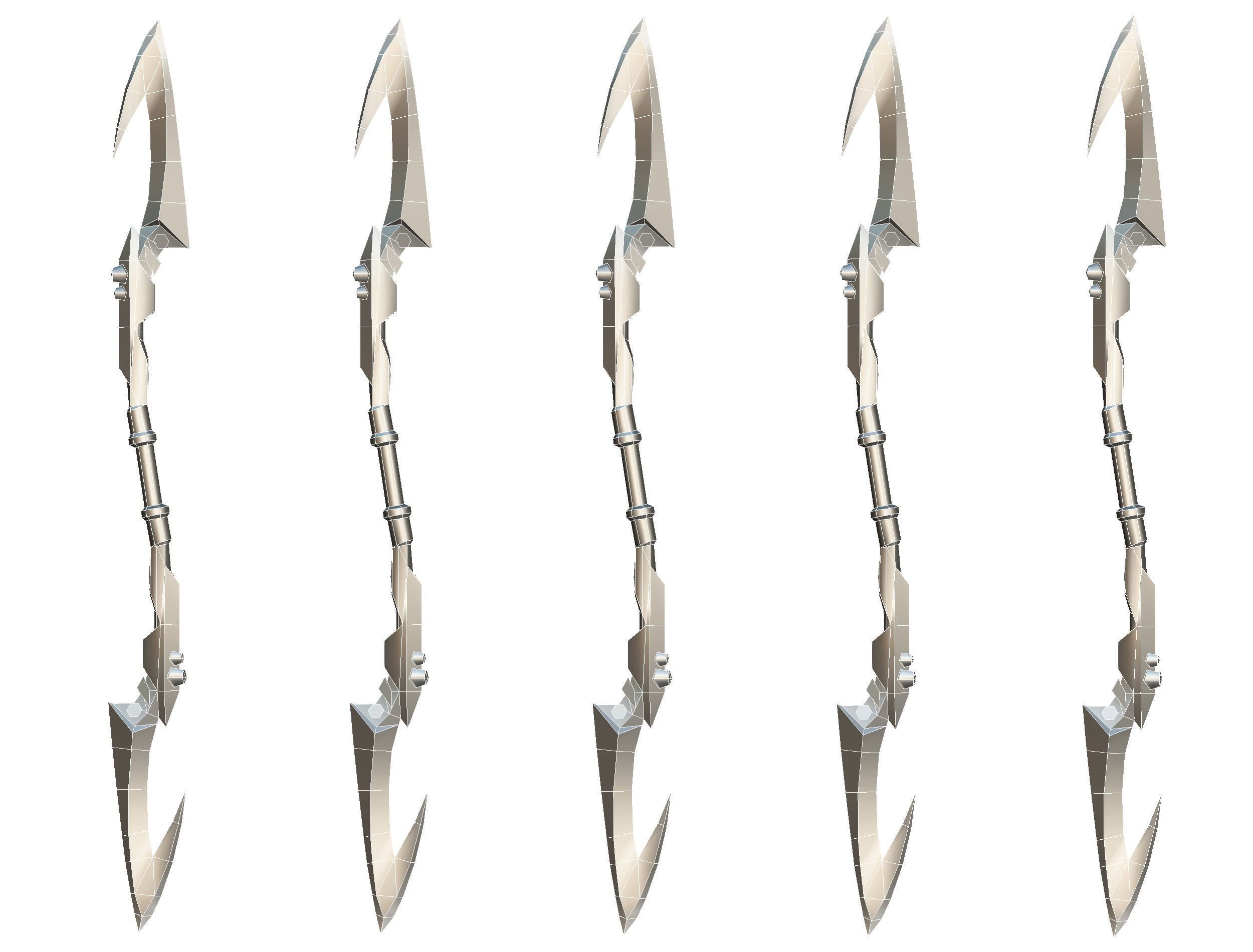 a set of cutting weapons - spear Low-poly 3D model_20