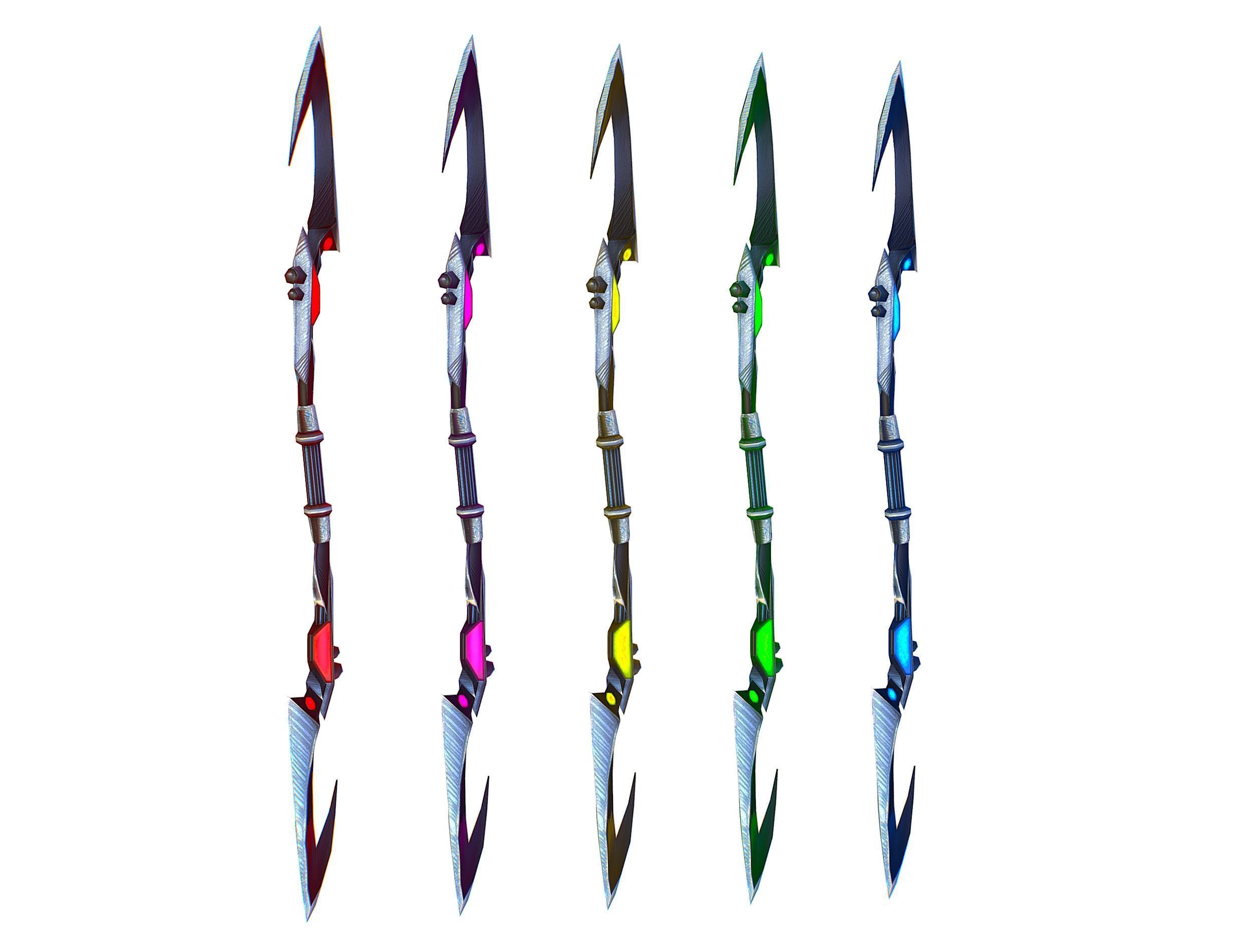 a set of cutting weapons - spear Low-poly 3D model_9