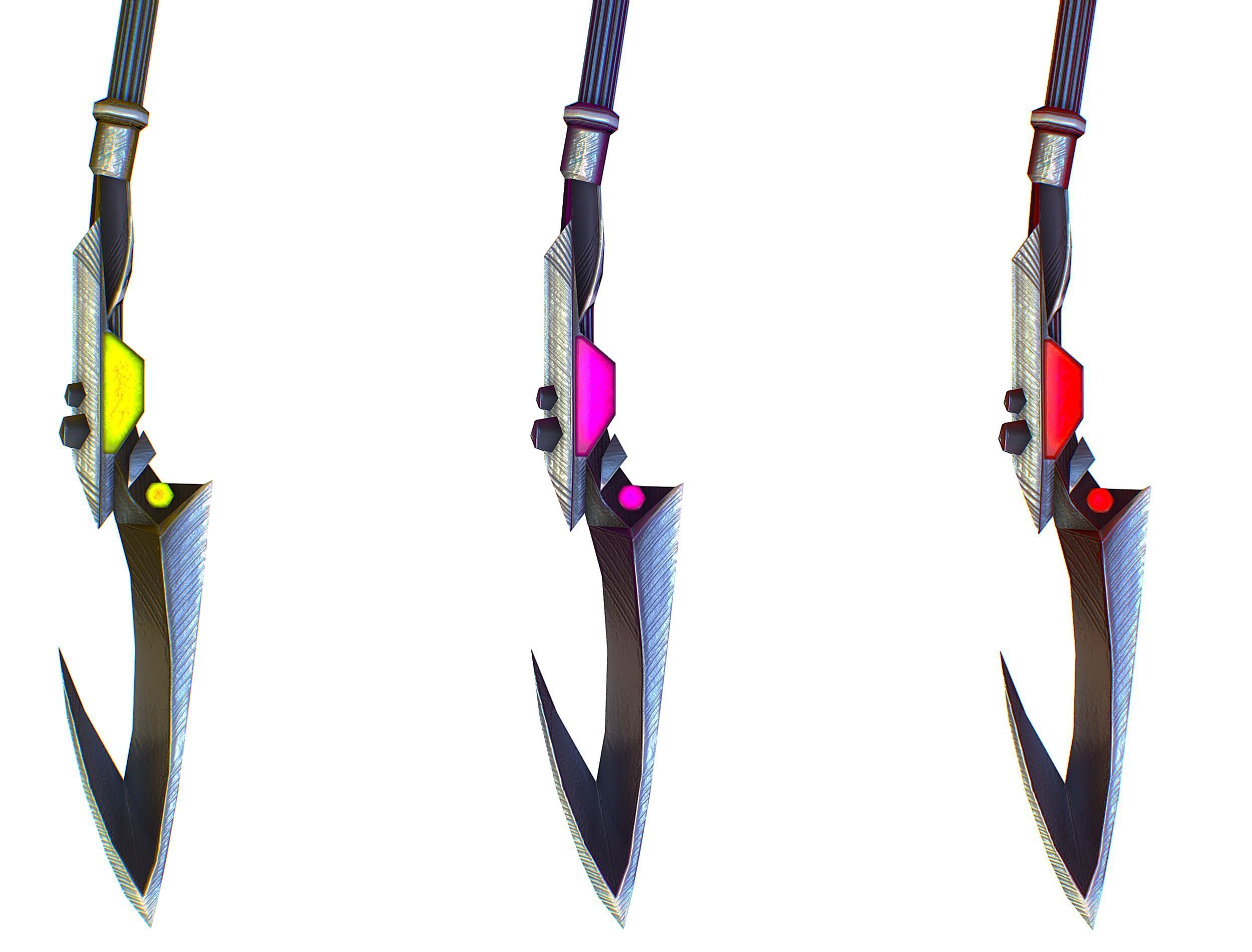a set of cutting weapons - spear Low-poly 3D model_18