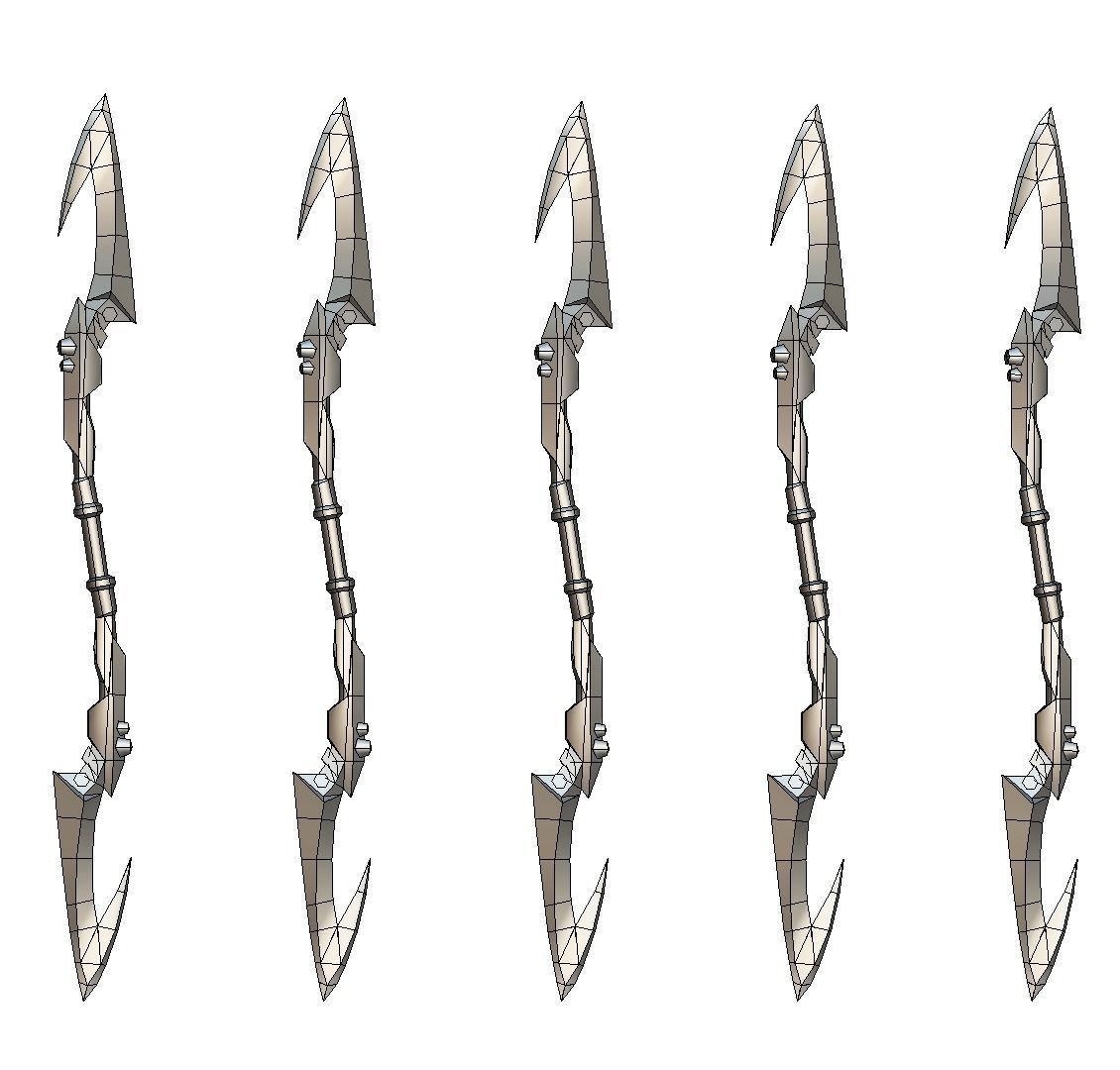 a set of cutting weapons - spear Low-poly 3D model_24
