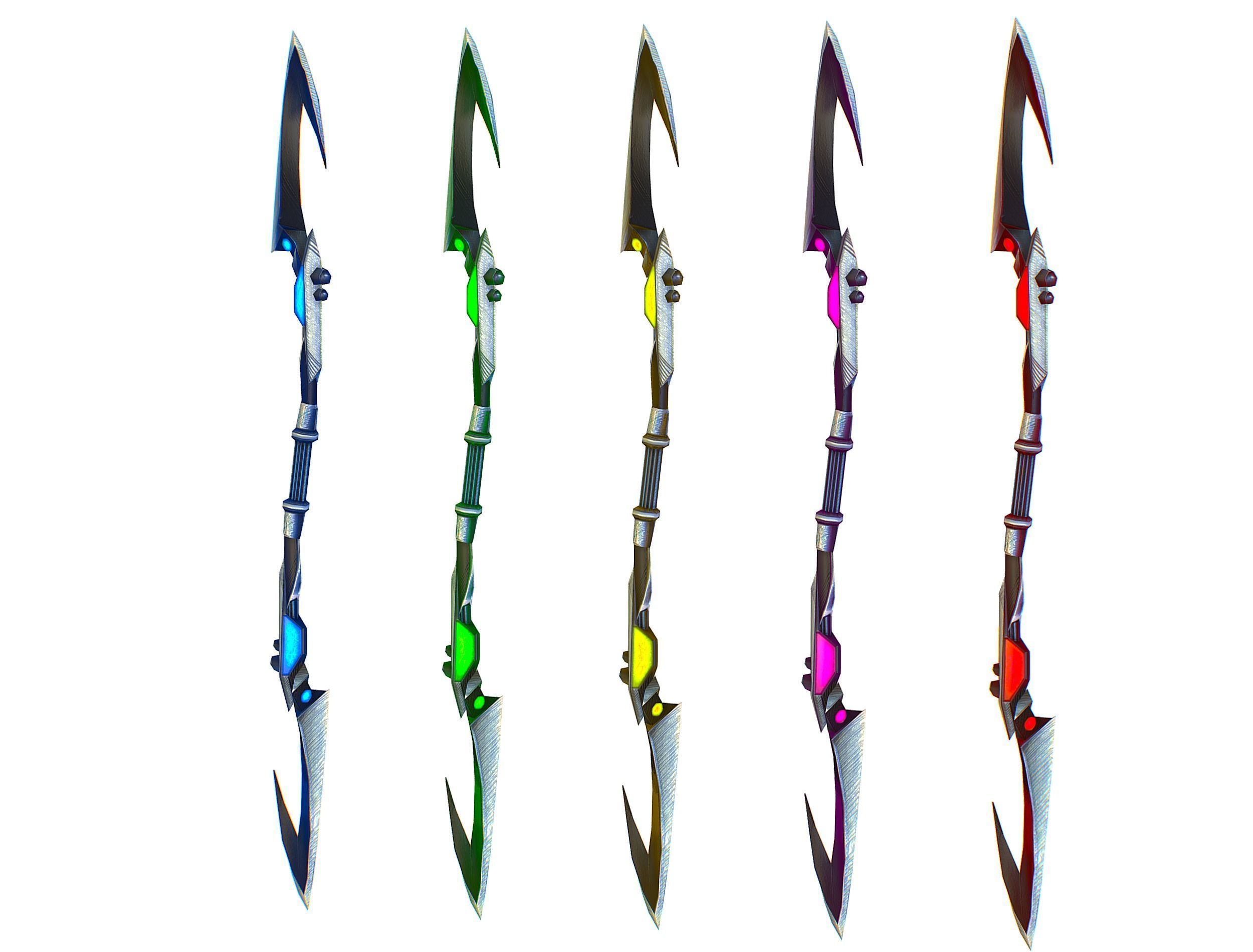 a set of cutting weapons - spear Low-poly 3D model_2