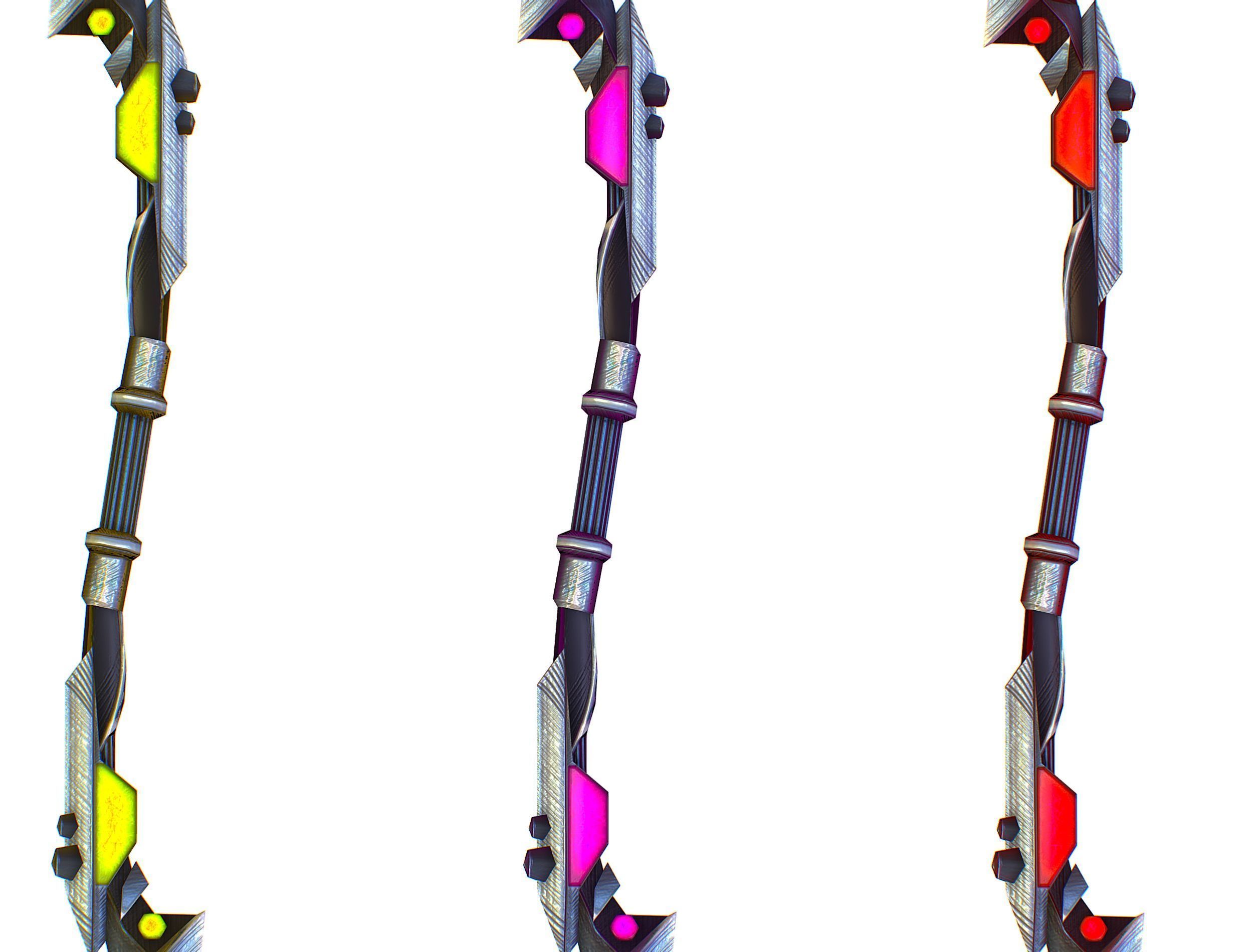 a set of cutting weapons - spear Low-poly 3D model_17