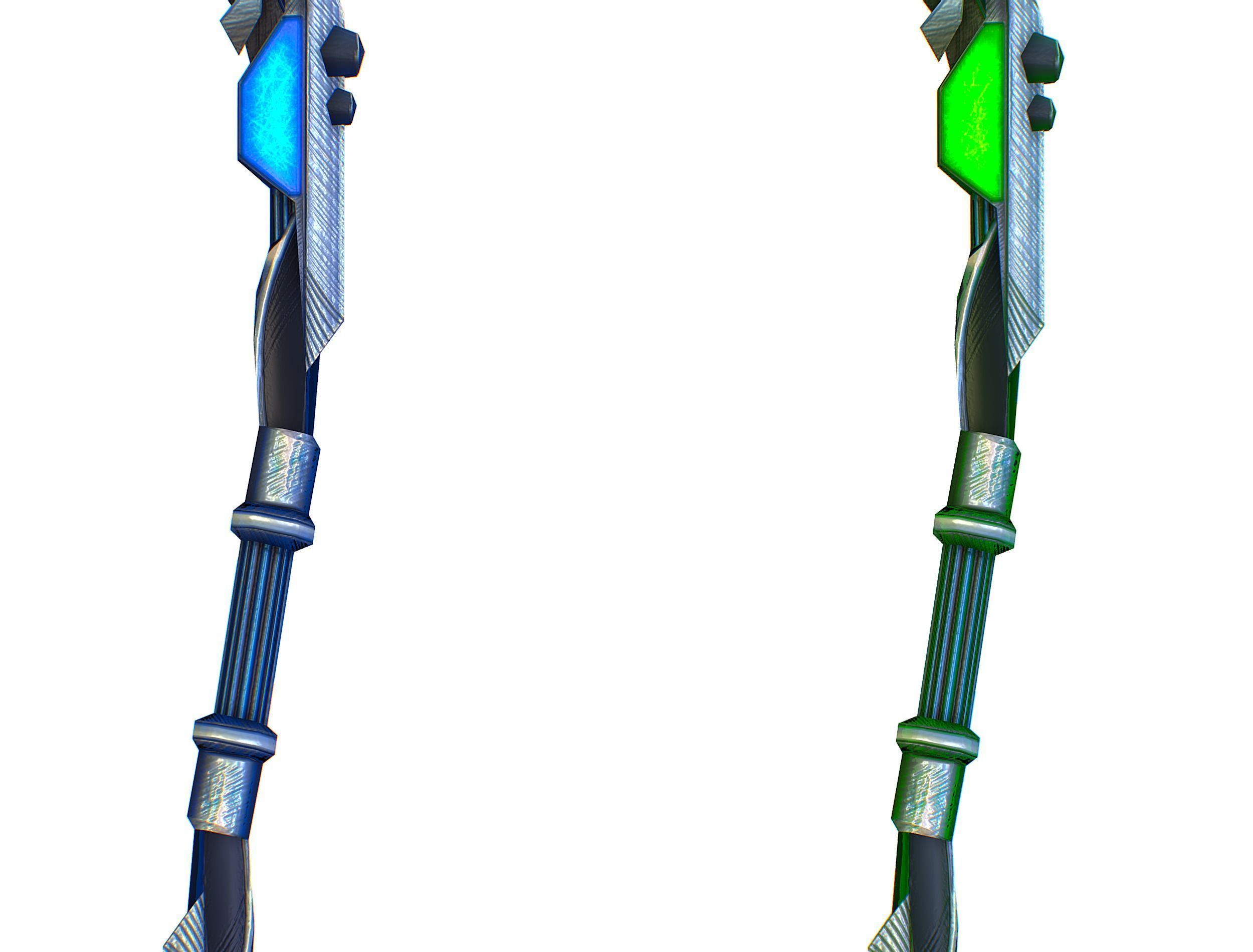 a set of cutting weapons - spear Low-poly 3D model_13