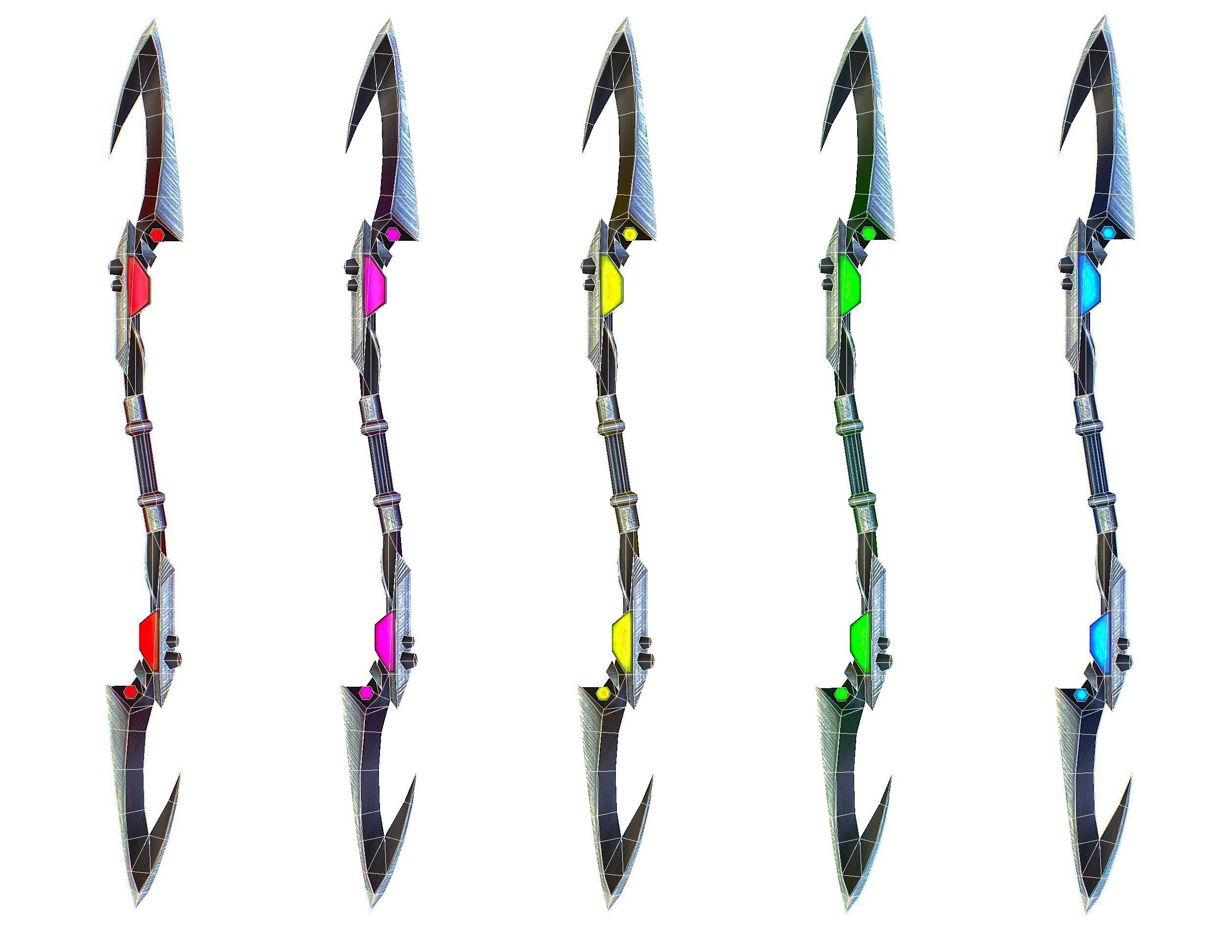 a set of cutting weapons - spear Low-poly 3D model_19