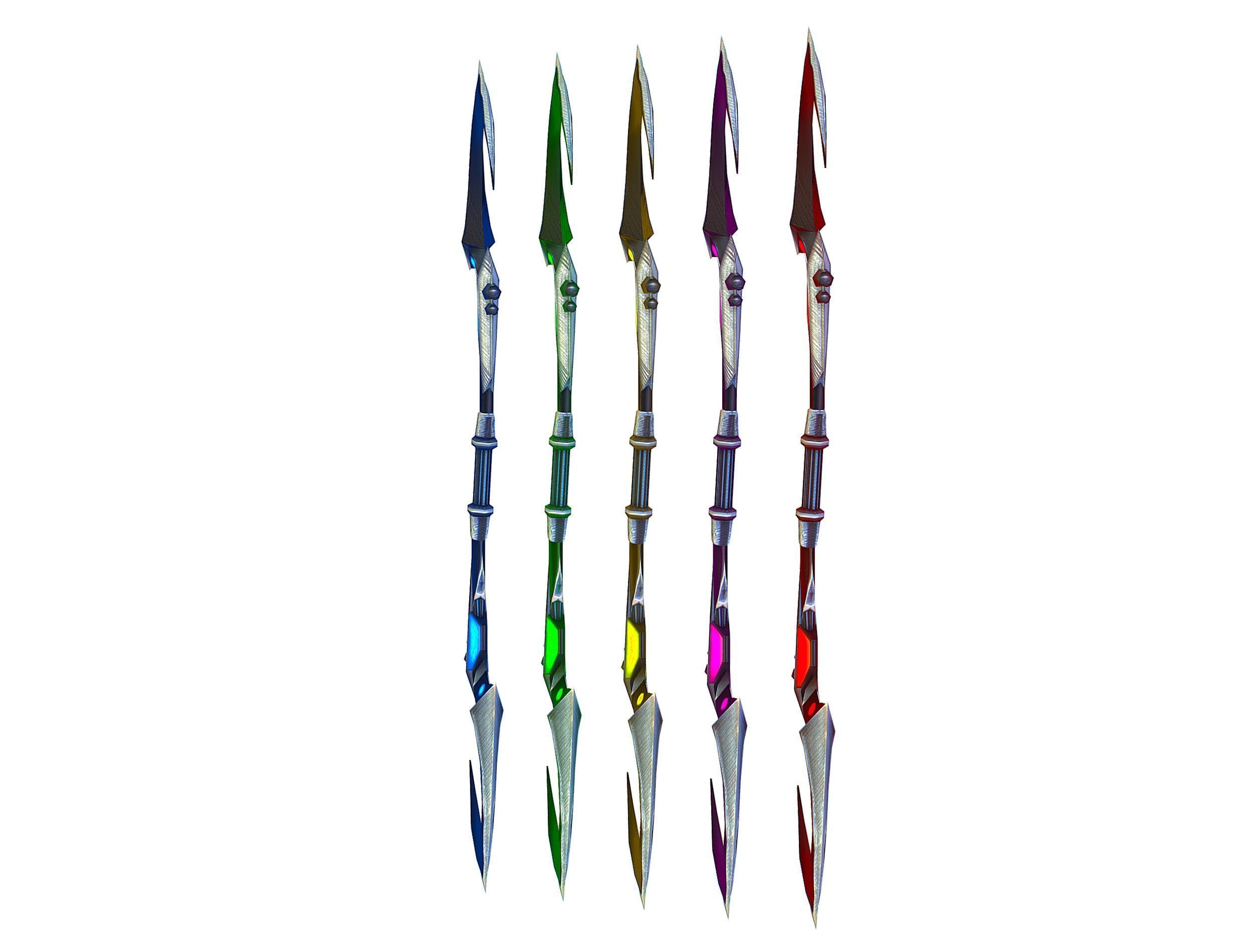 a set of cutting weapons - spear Low-poly 3D model_4