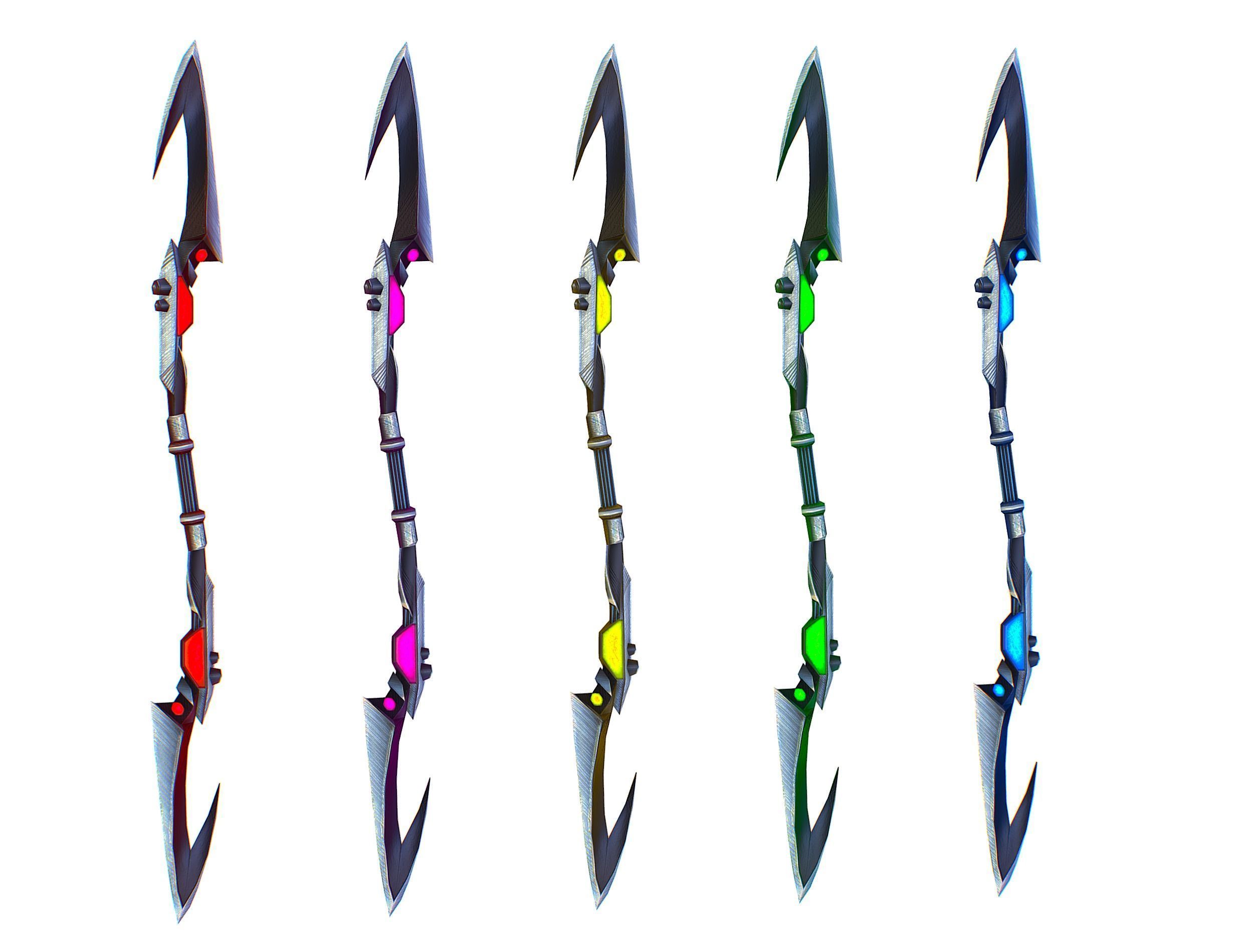 a set of cutting weapons - spear Low-poly 3D model_10