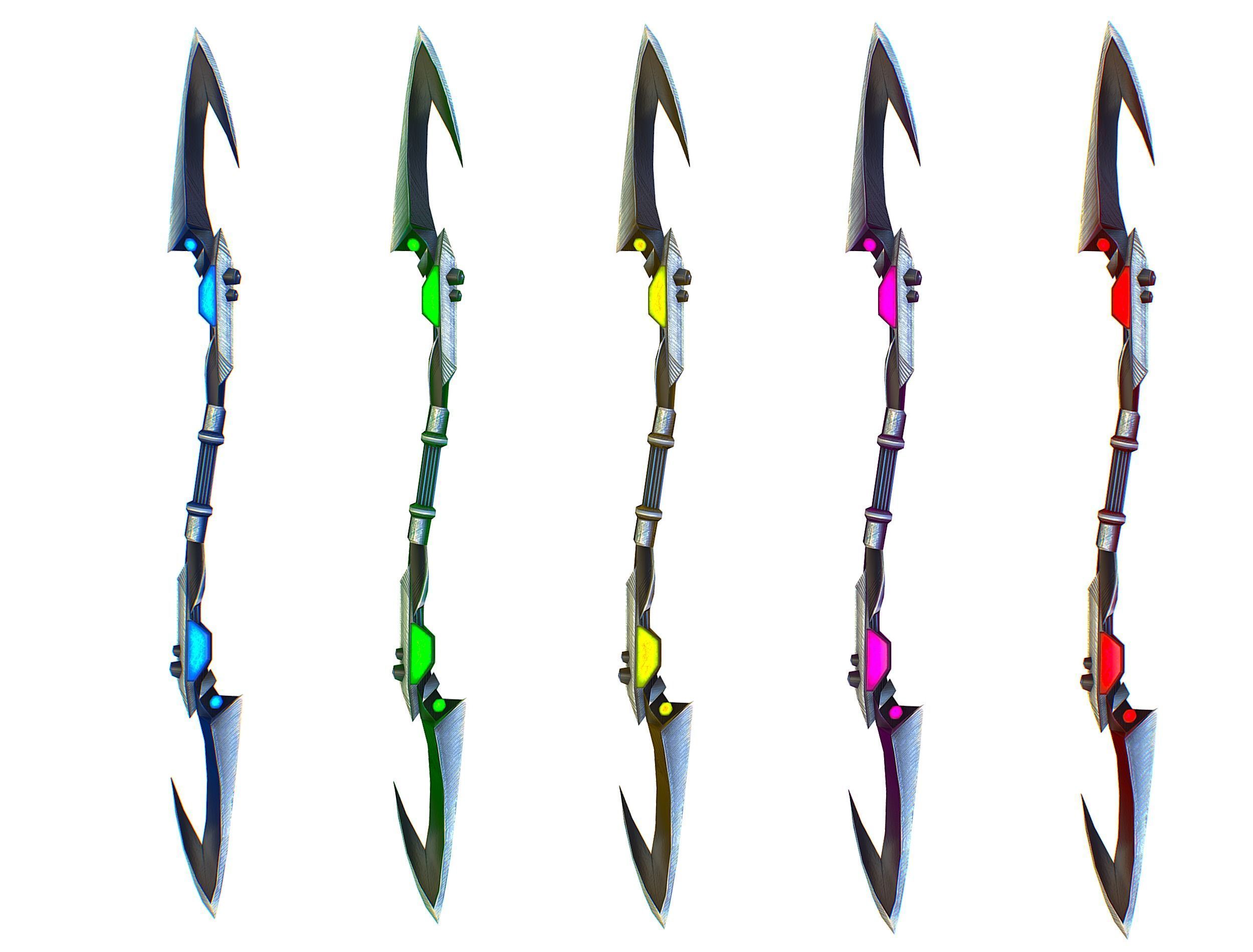 a set of cutting weapons - spear Low-poly 3D model_1