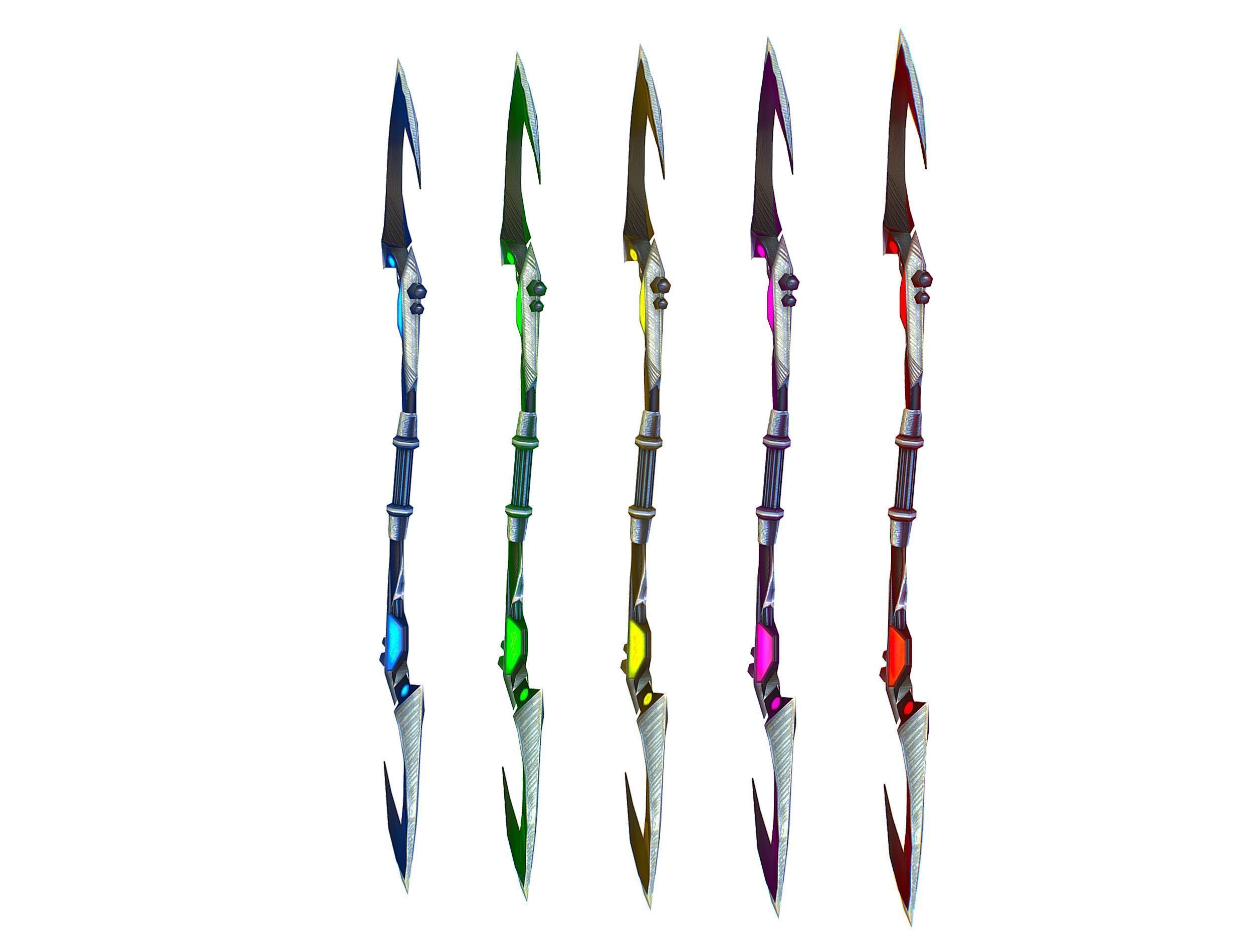 a set of cutting weapons - spear Low-poly 3D model_3