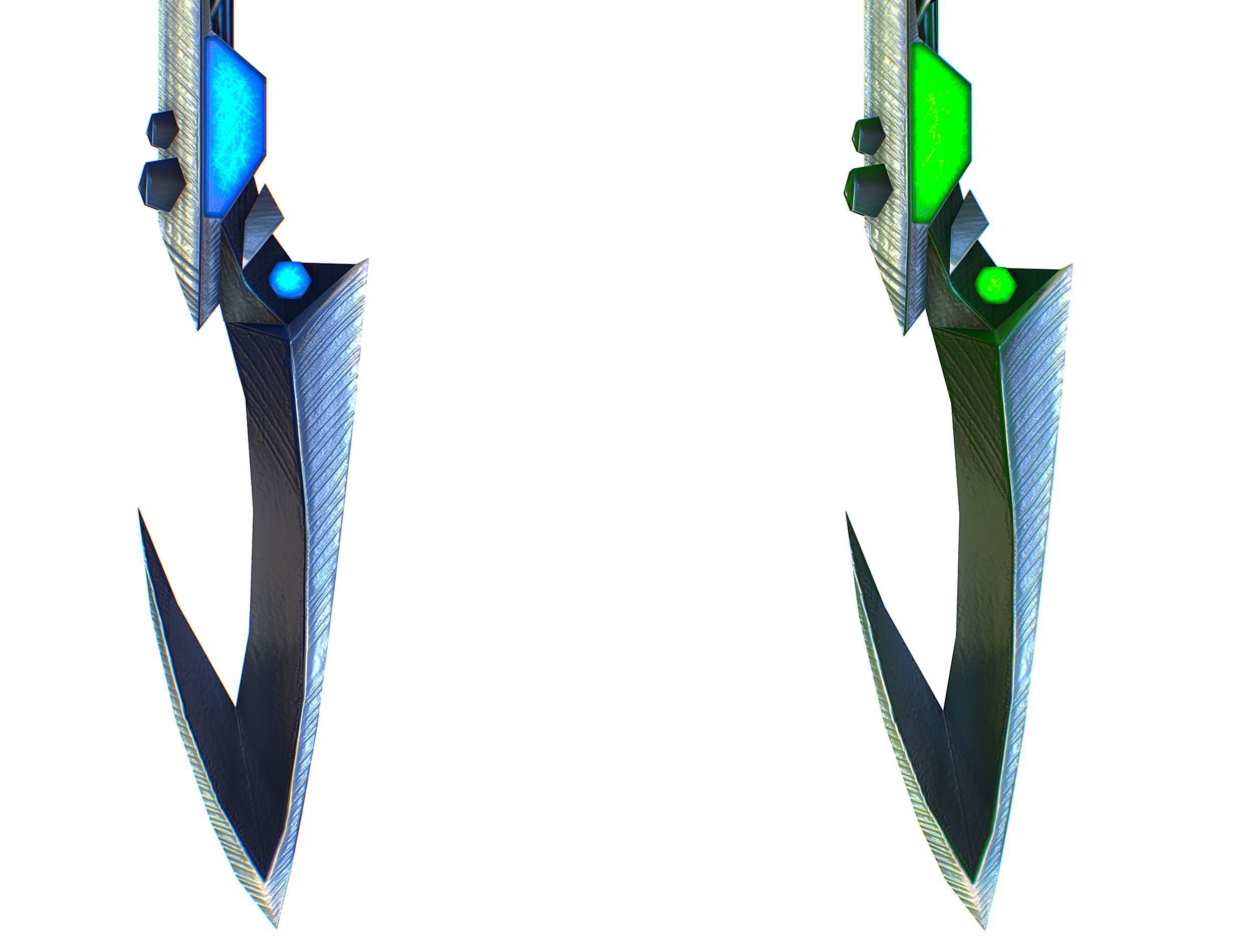 a set of cutting weapons - spear Low-poly 3D model_15