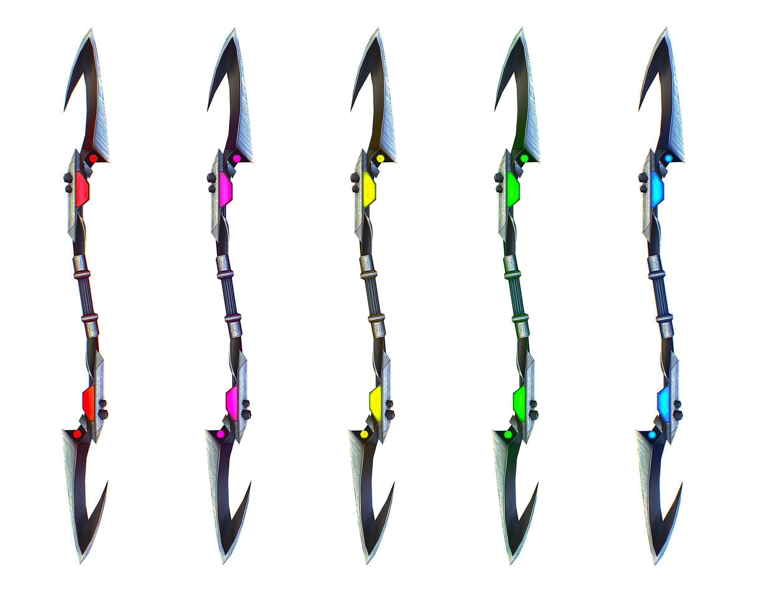 a set of cutting weapons - spear Low-poly 3D model_11