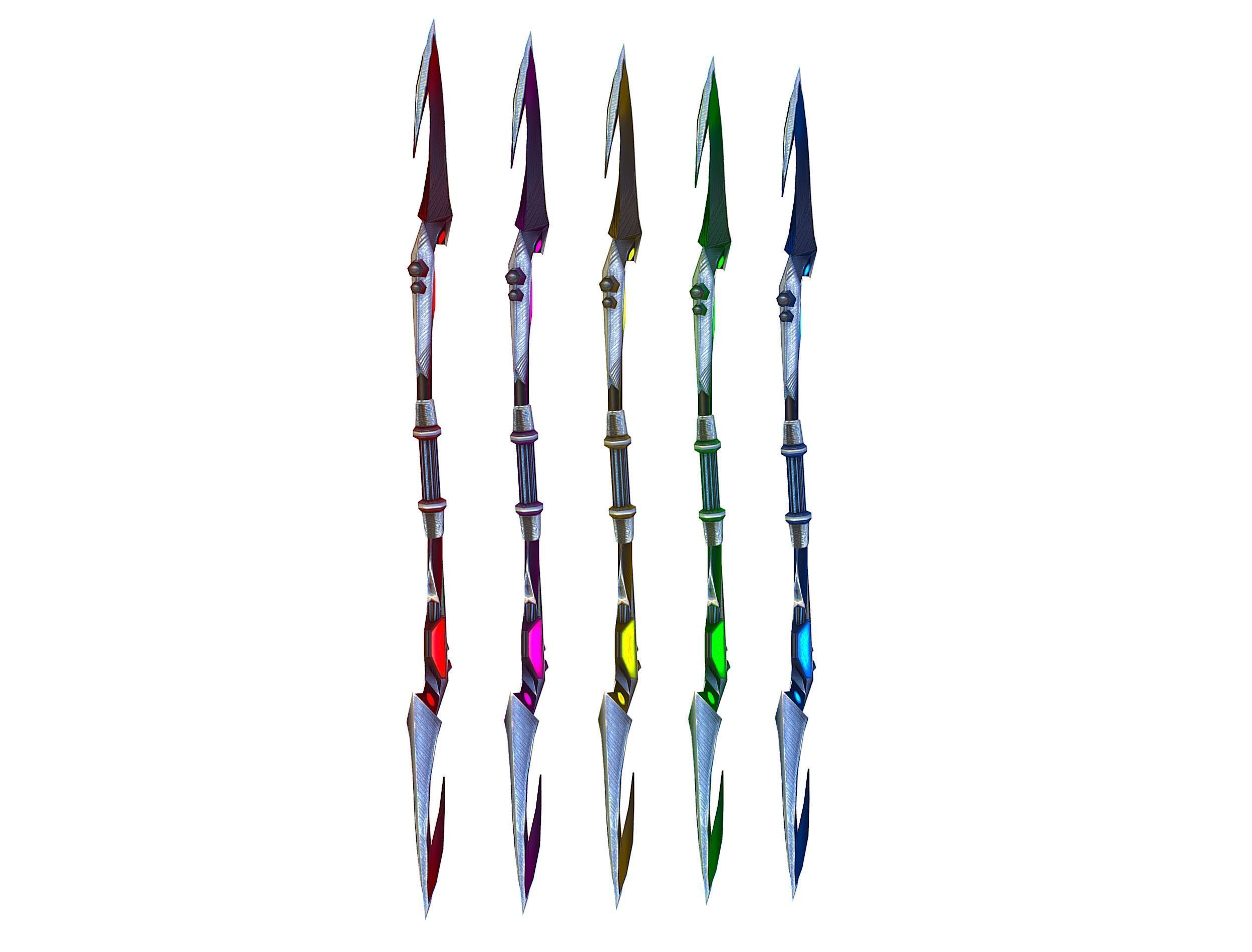 a set of cutting weapons - spear Low-poly 3D model_8