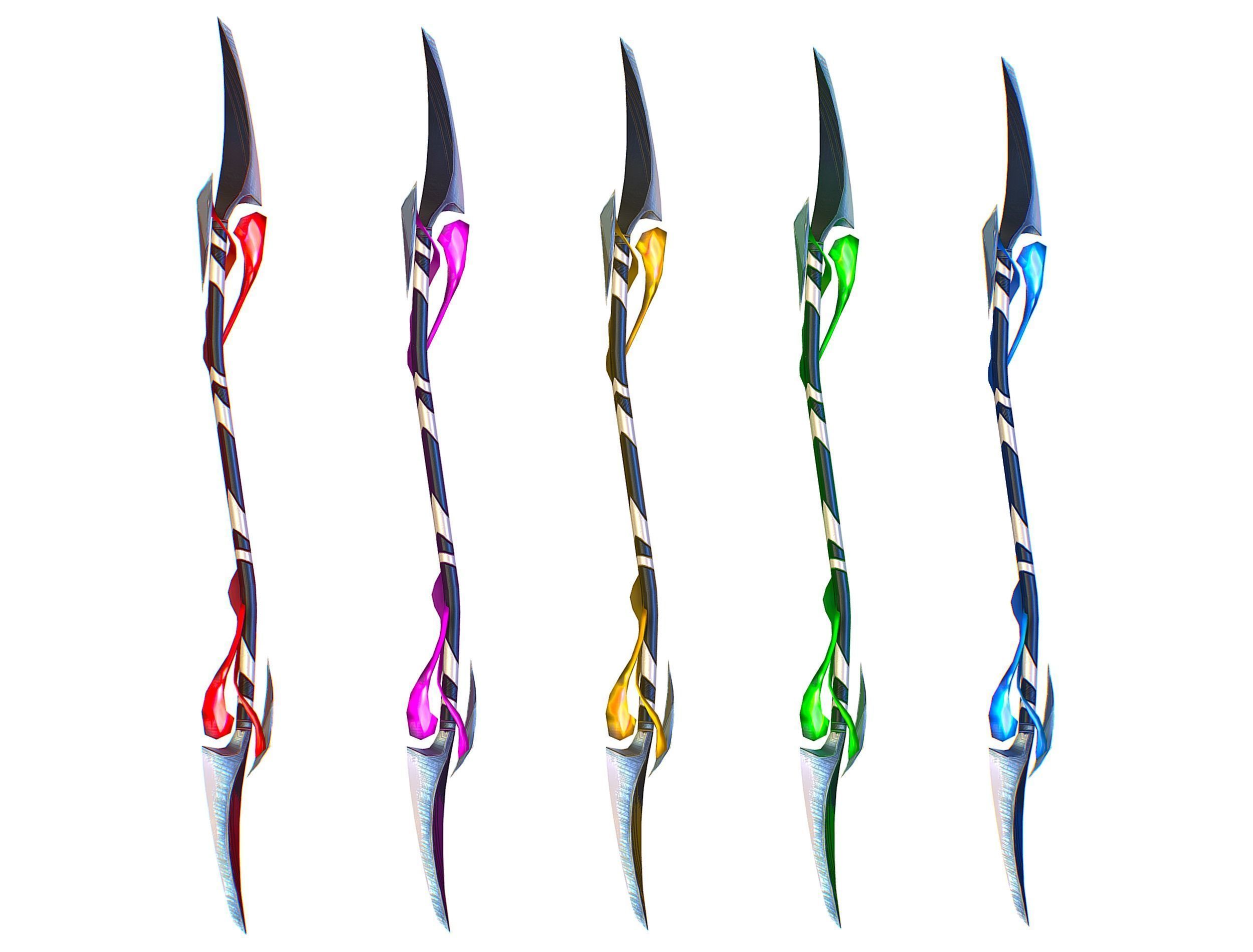 a set of cutting weapons - spear Low-poly 3D model_8
