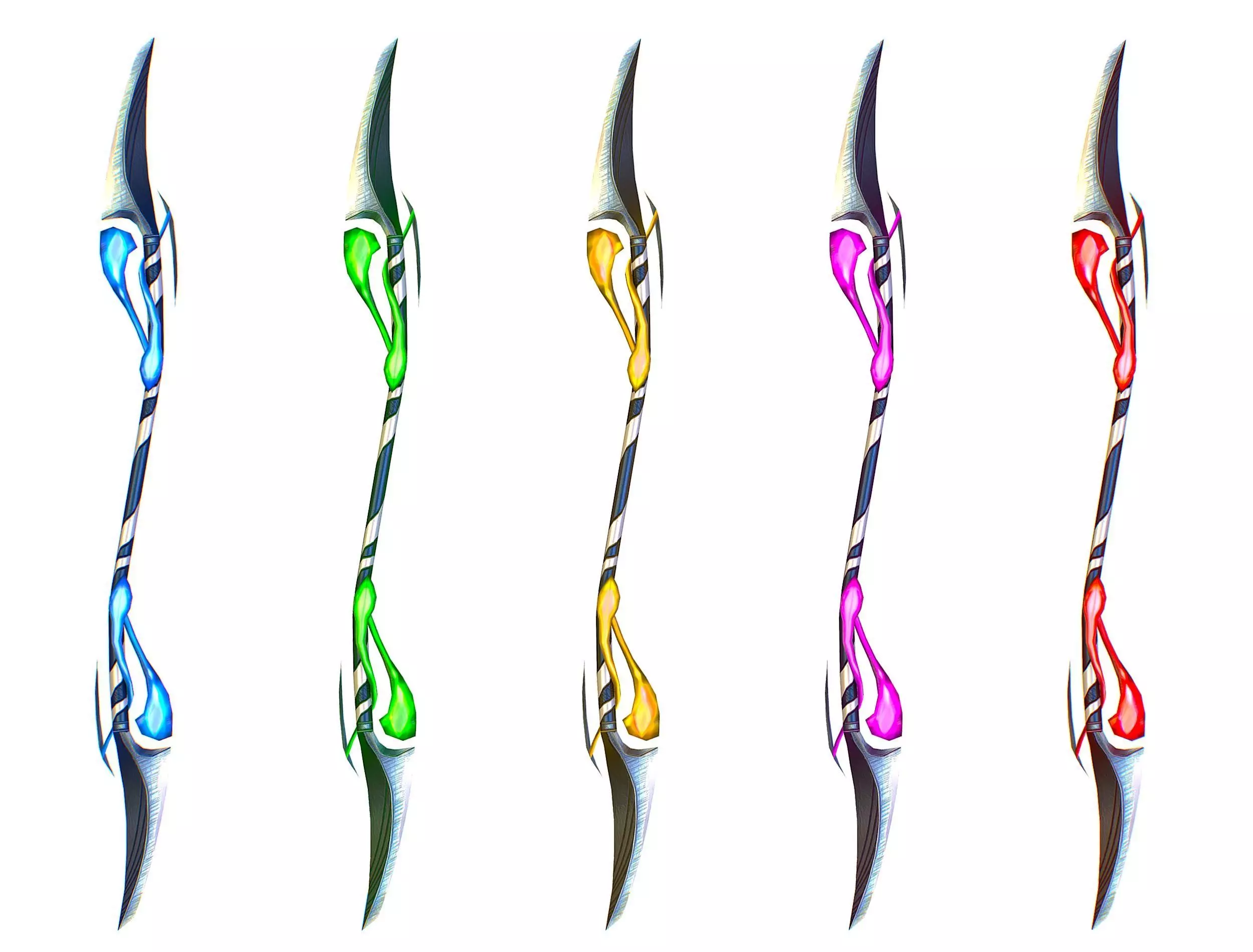 a set of cutting weapons - spear Low-poly 3D model_0