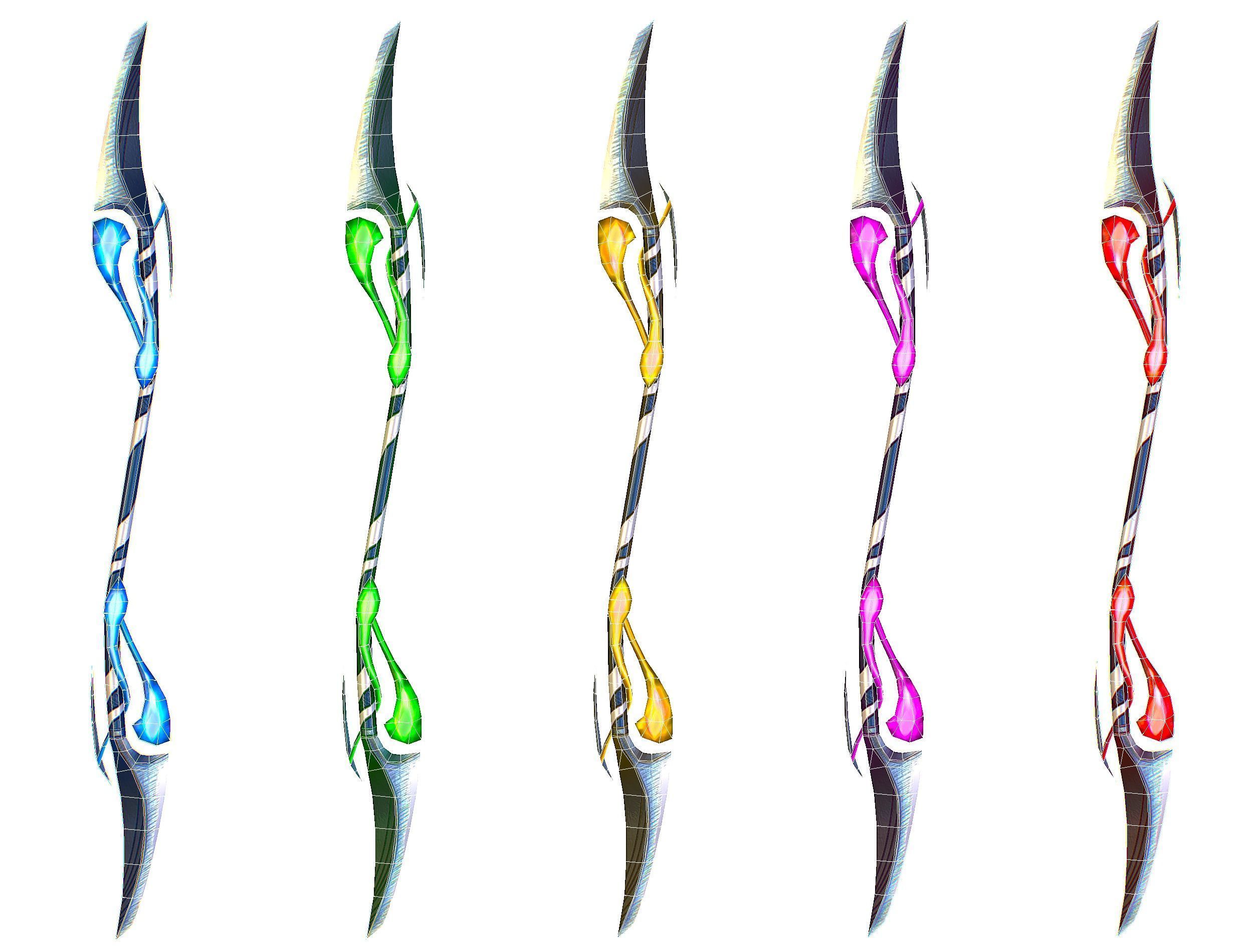 a set of cutting weapons - spear Low-poly 3D model_16