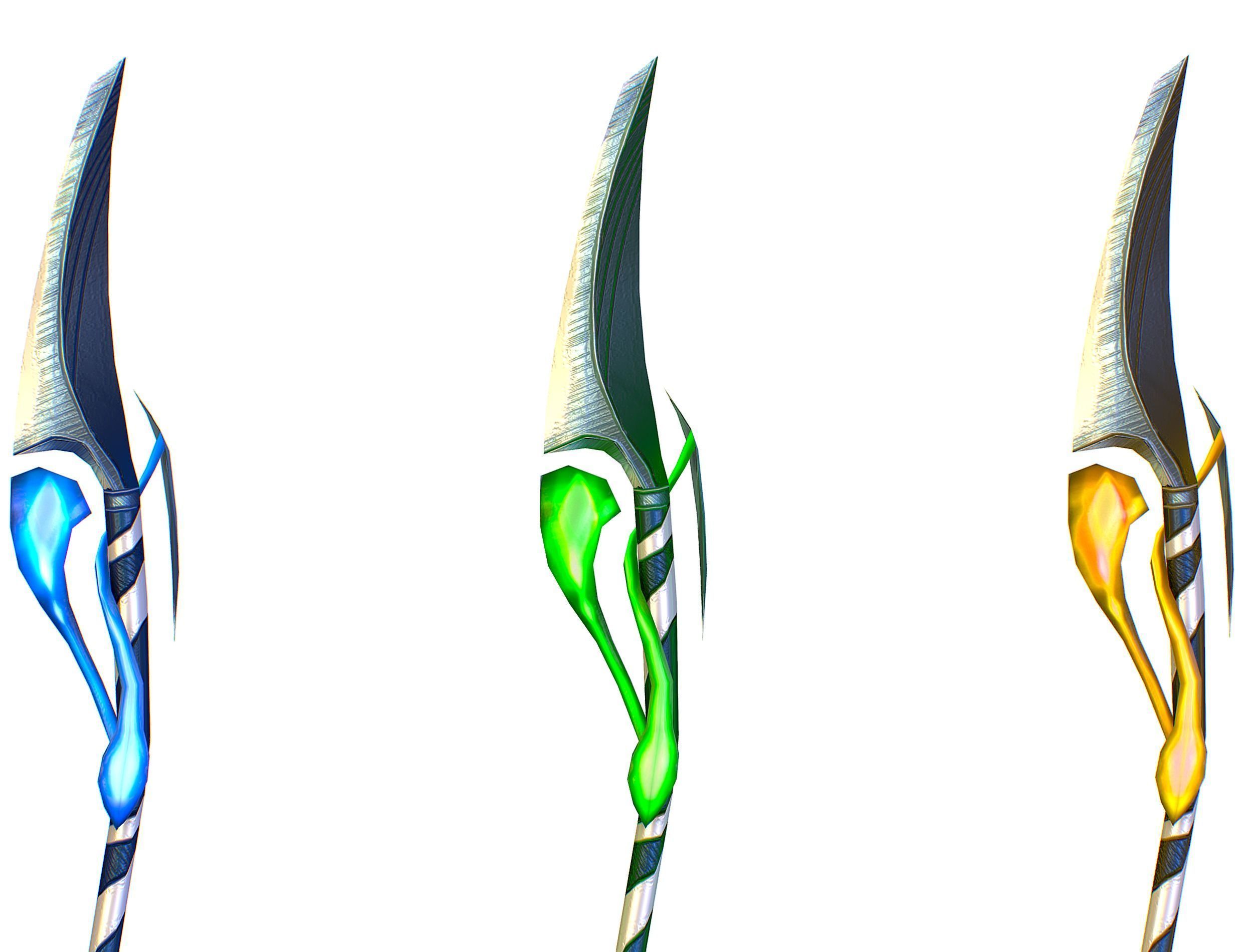 a set of cutting weapons - spear Low-poly 3D model_10