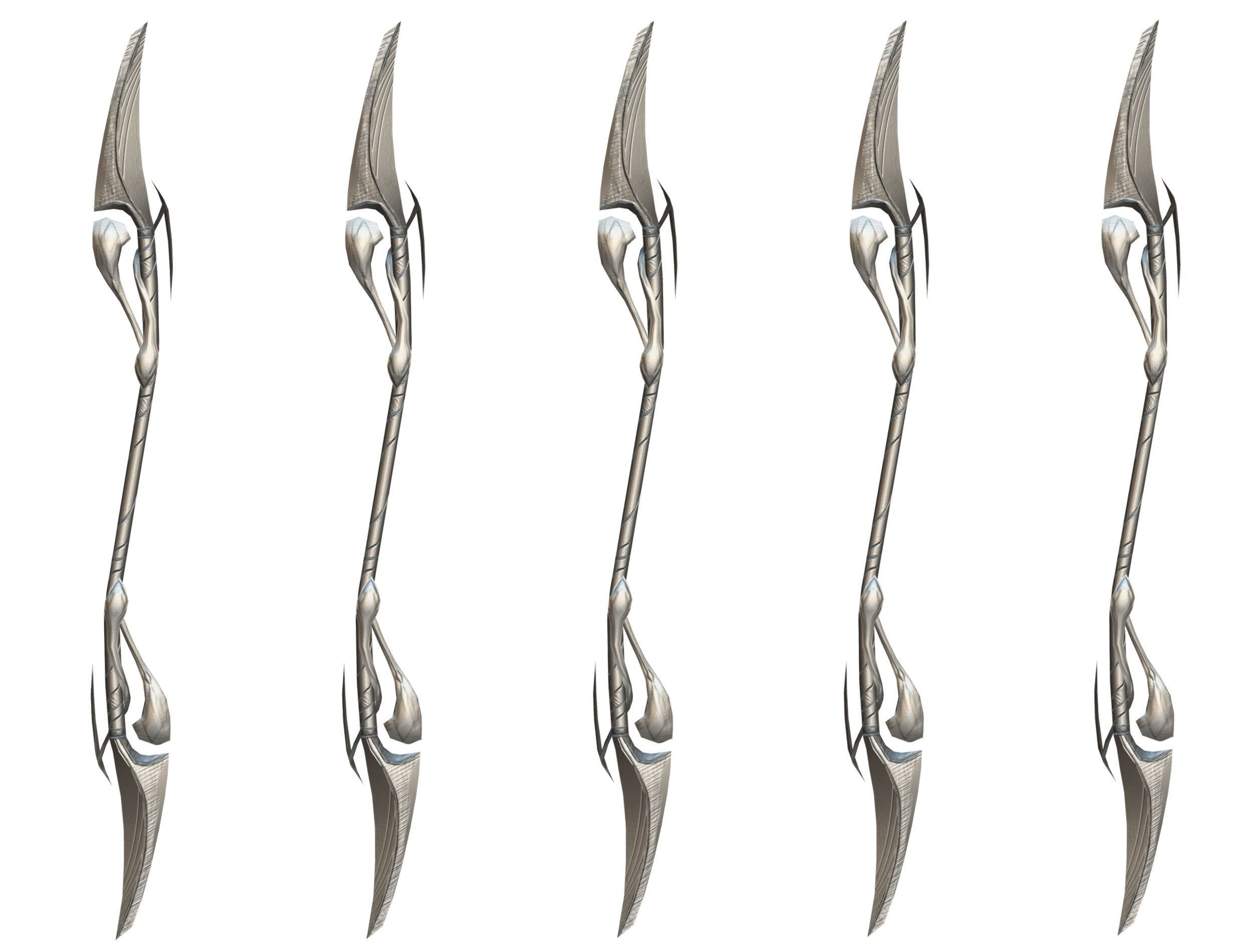 a set of cutting weapons - spear Low-poly 3D model_18