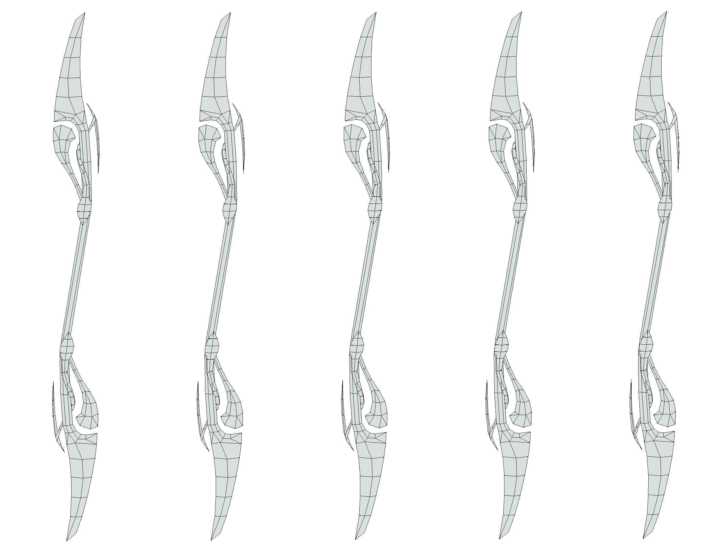 a set of cutting weapons - spear Low-poly 3D model_19