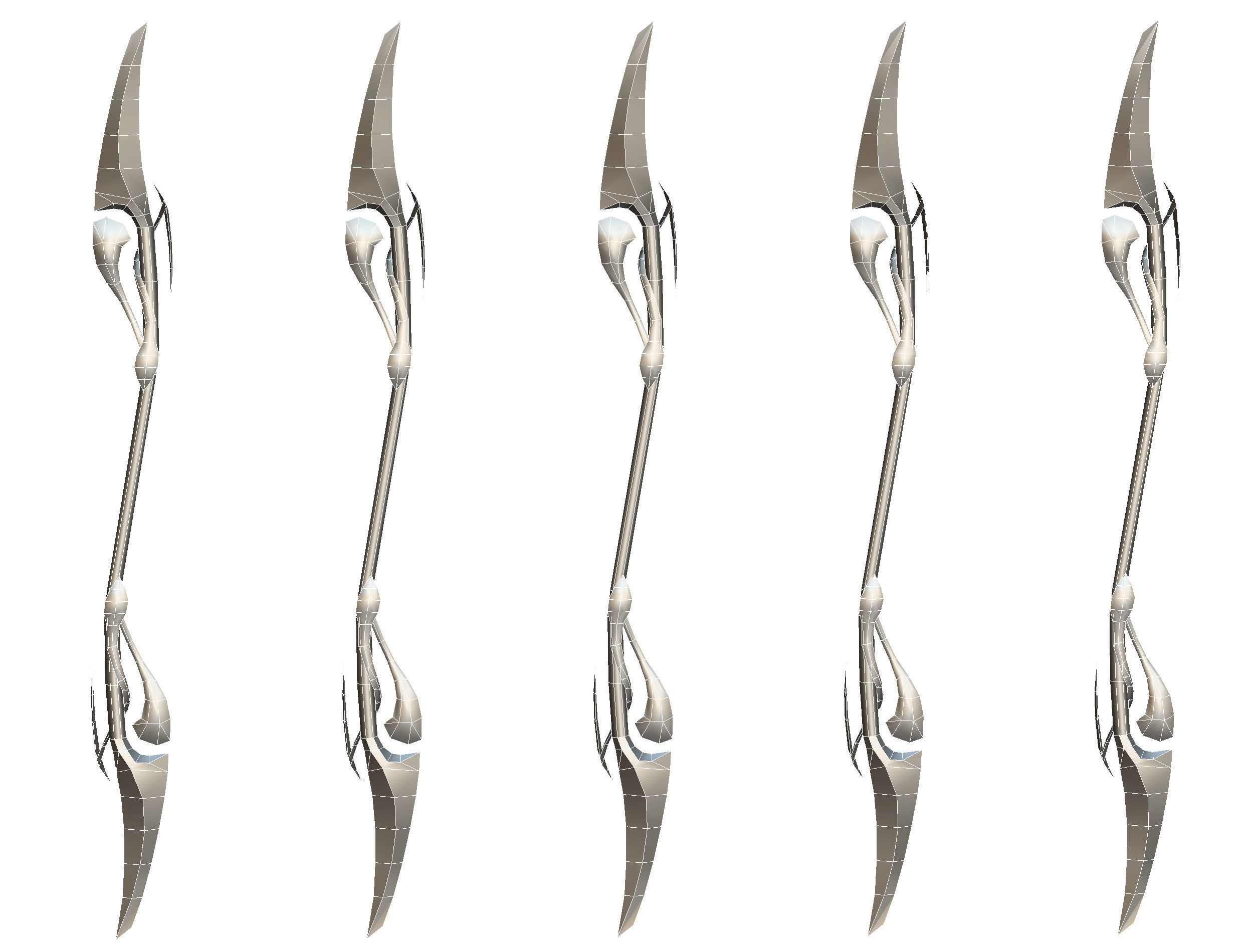 a set of cutting weapons - spear Low-poly 3D model_17