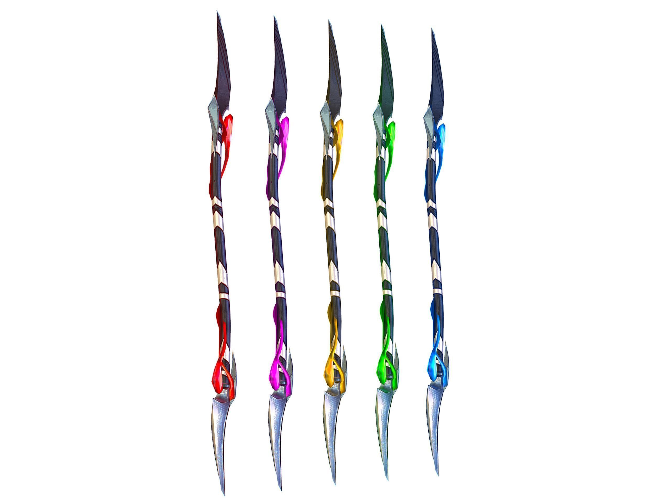 a set of cutting weapons - spear Low-poly 3D model_7