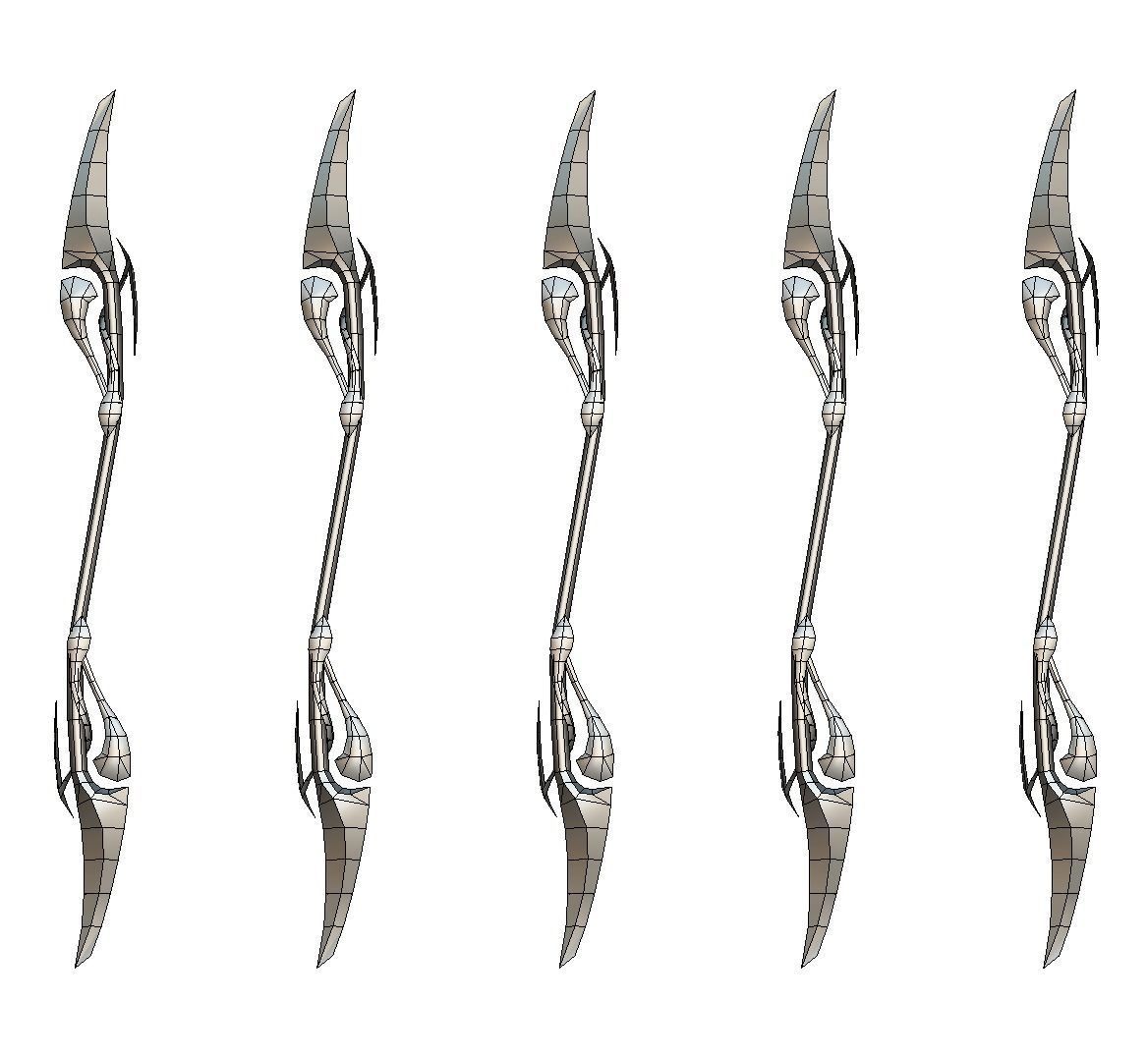 a set of cutting weapons - spear Low-poly 3D model_21