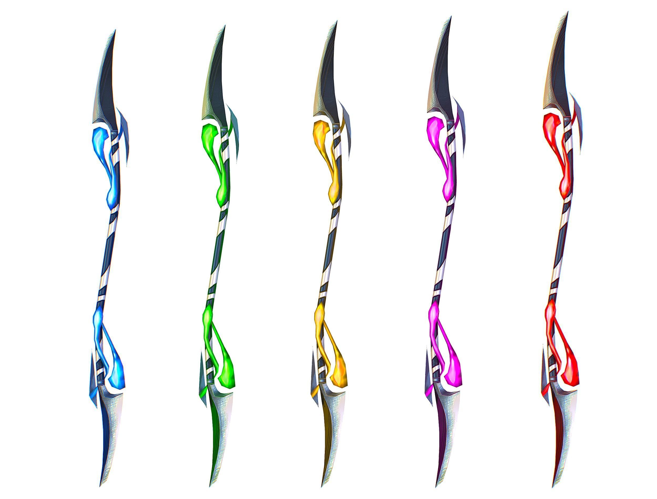 a set of cutting weapons - spear Low-poly 3D model_1