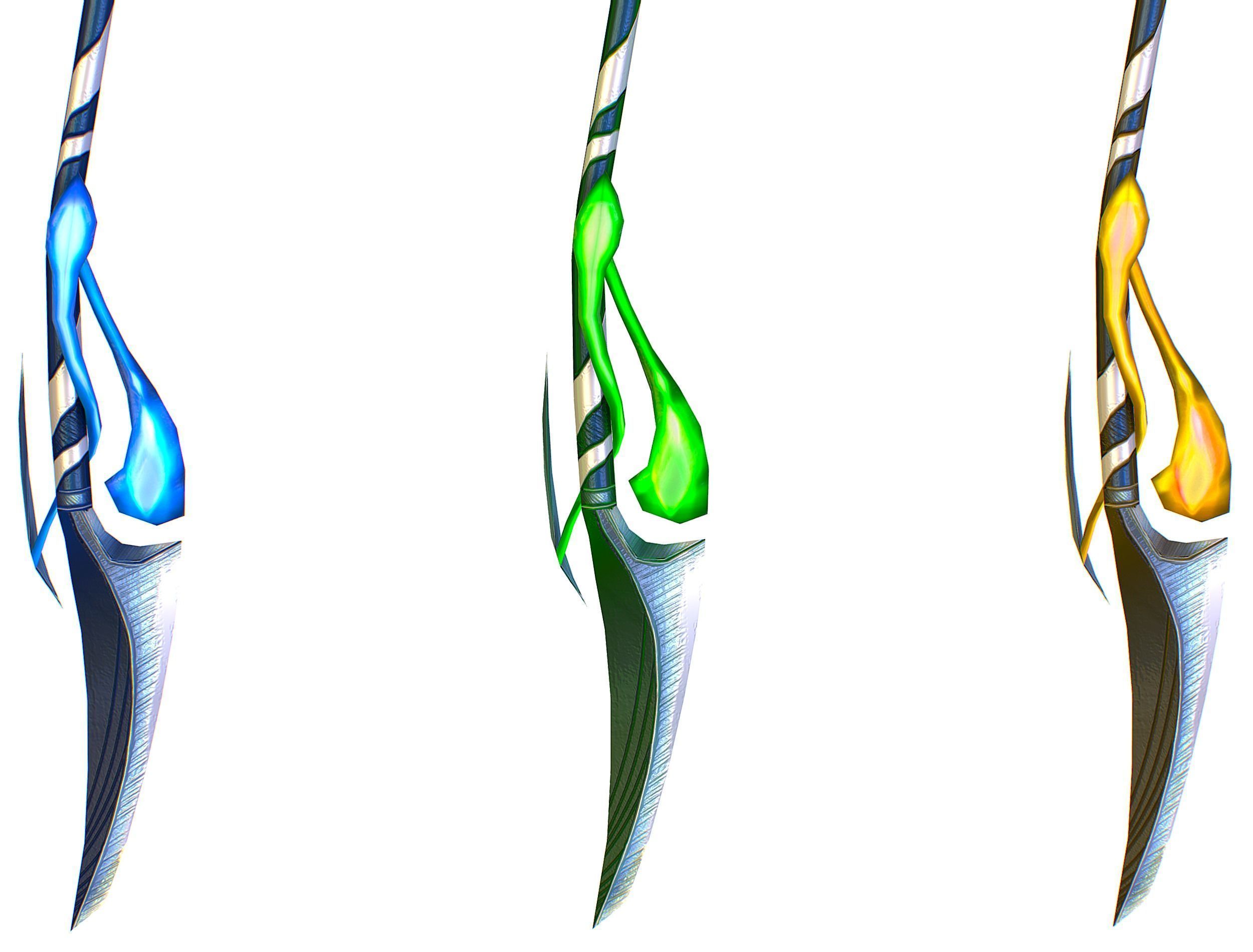 a set of cutting weapons - spear Low-poly 3D model_12
