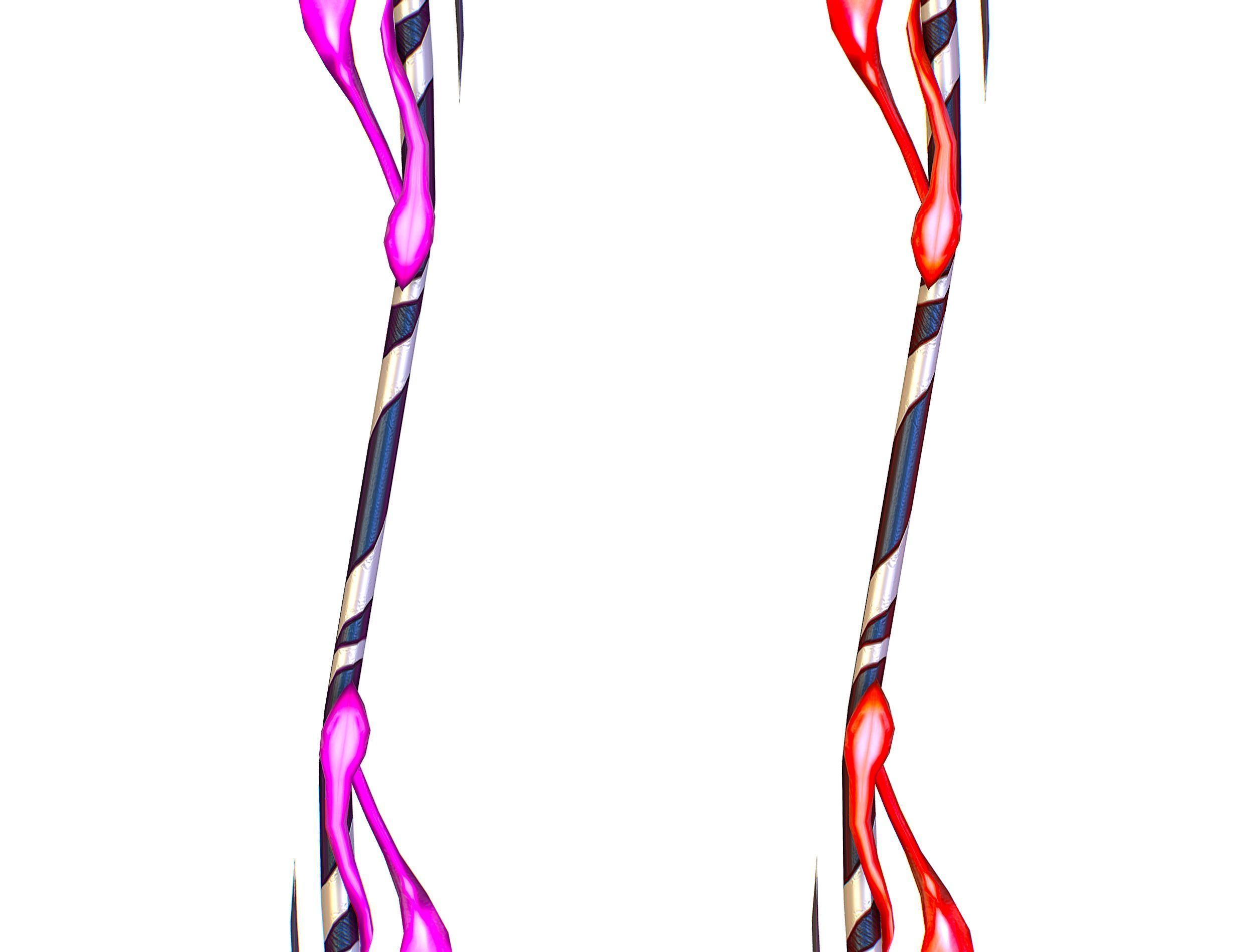 a set of cutting weapons - spear Low-poly 3D model_14